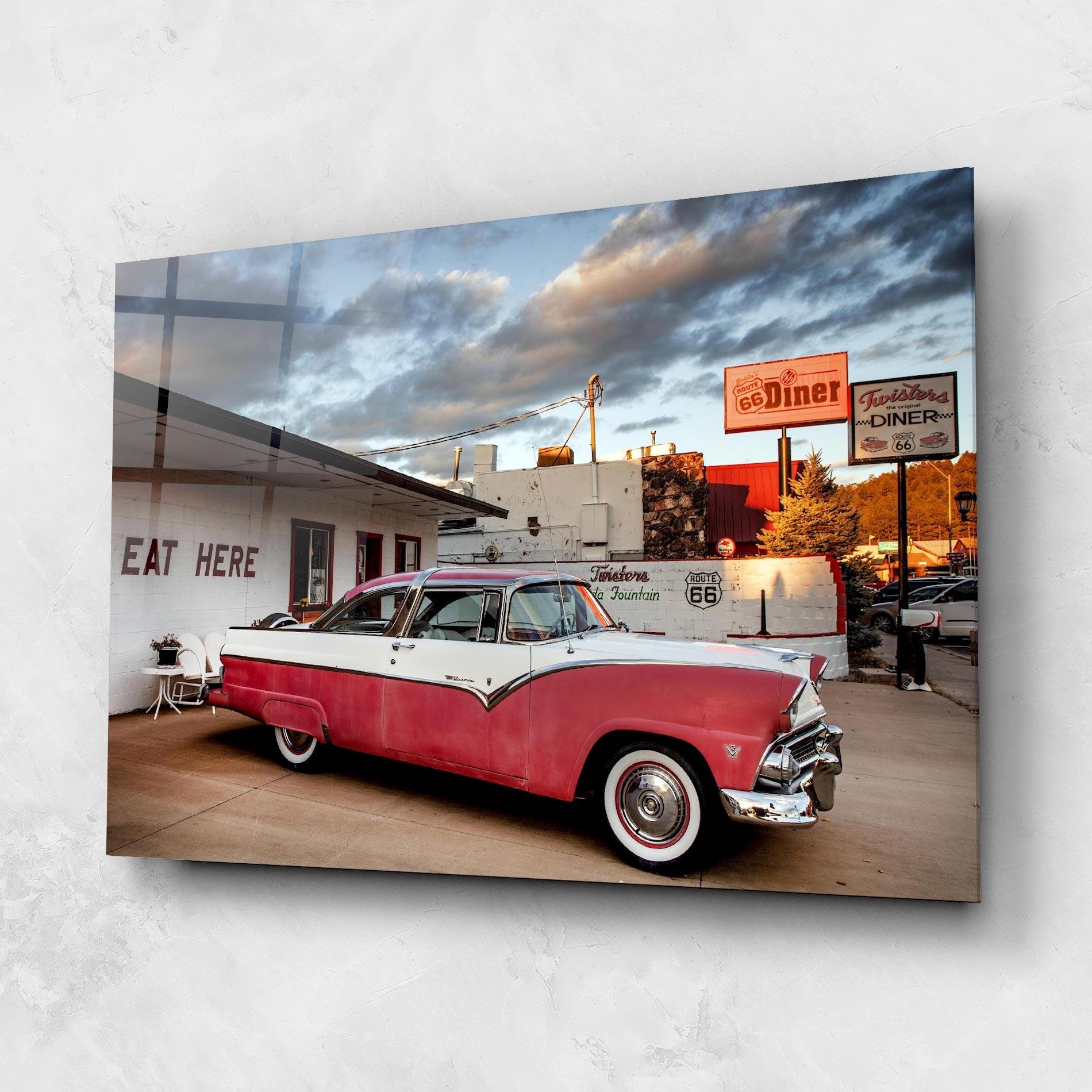 Glasbild Cloud Old Car mockup 1