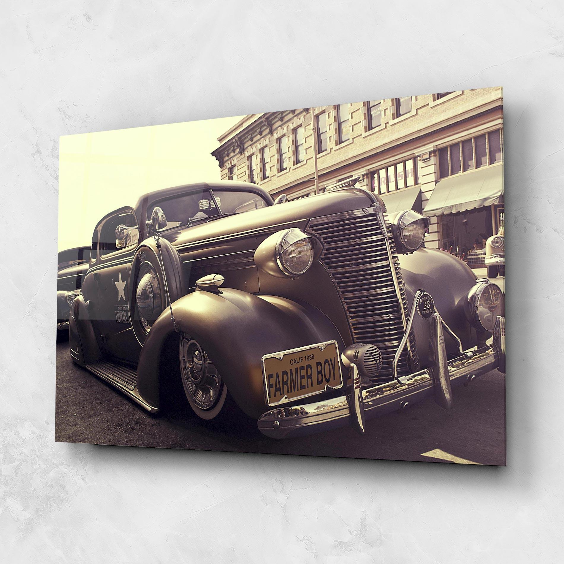 Glasbild Old Classic Car mockup 1