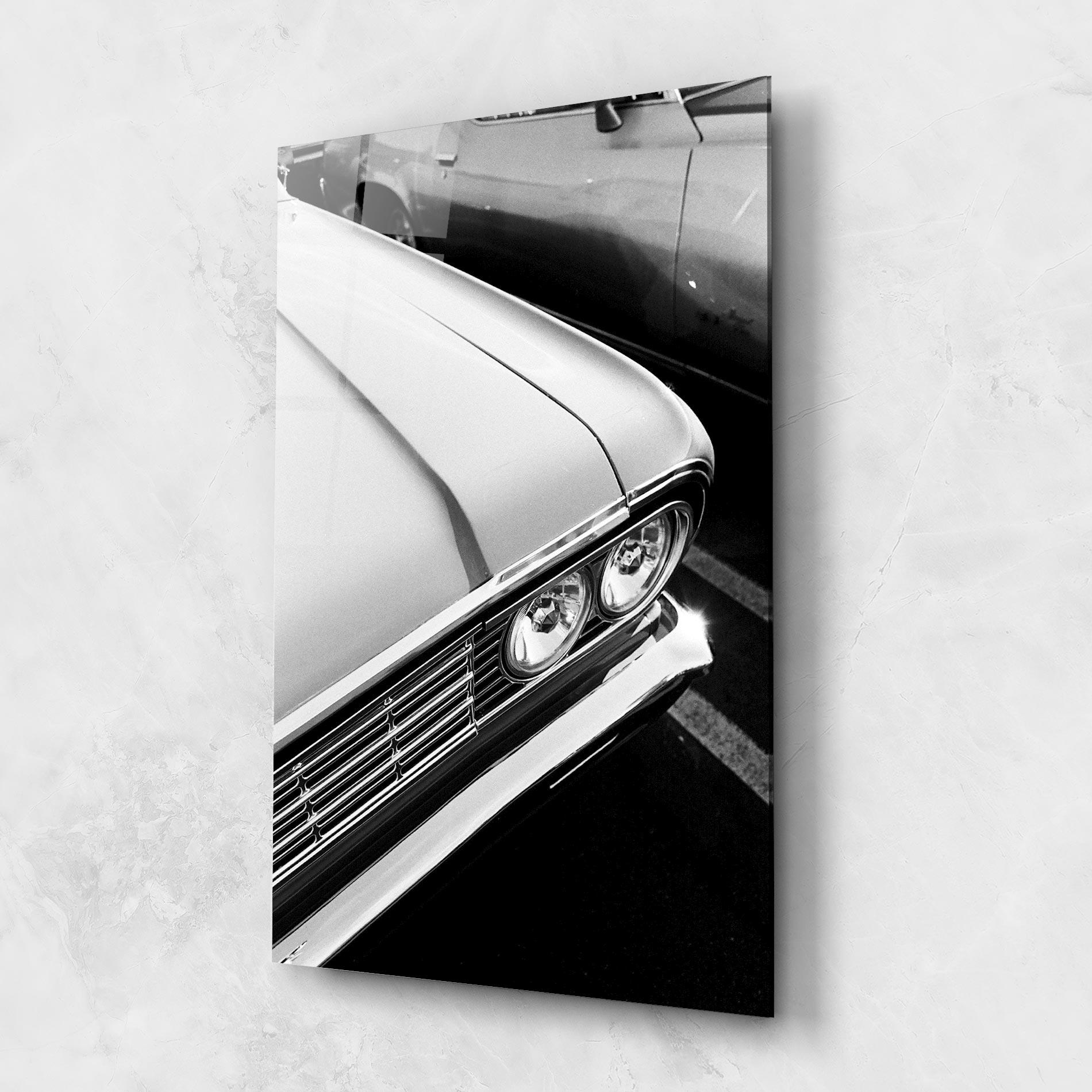Glasbild Grey Vintage Car mockup 1