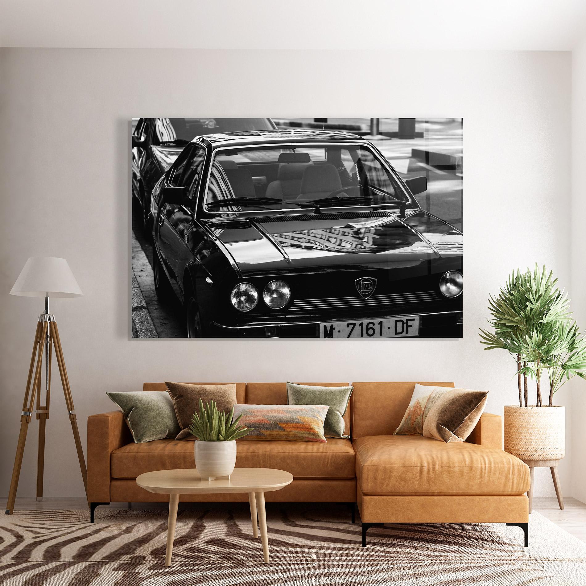 Glasbild Black Shiny Car mockup 7