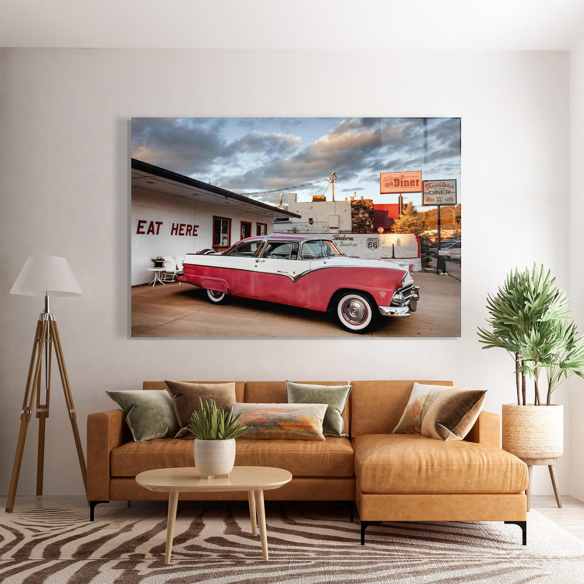 Glasbild Cloud Old Car mockup 7