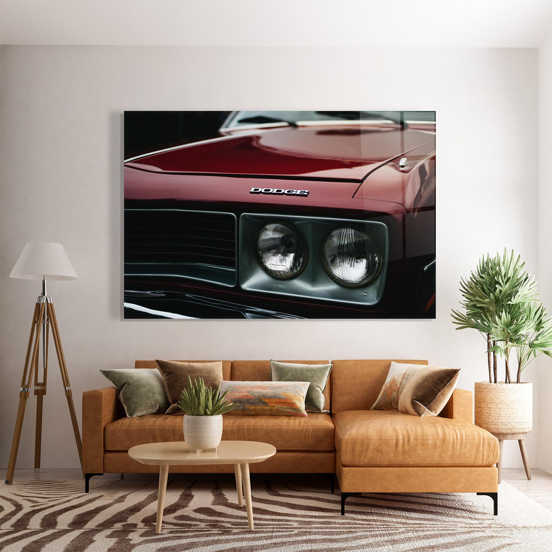 Glasbild Dark Red Car mockup 7