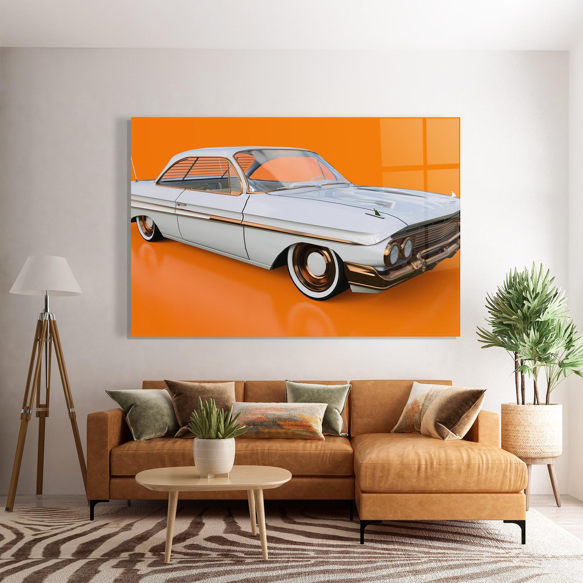 Glasbild Old American Car mockup 7