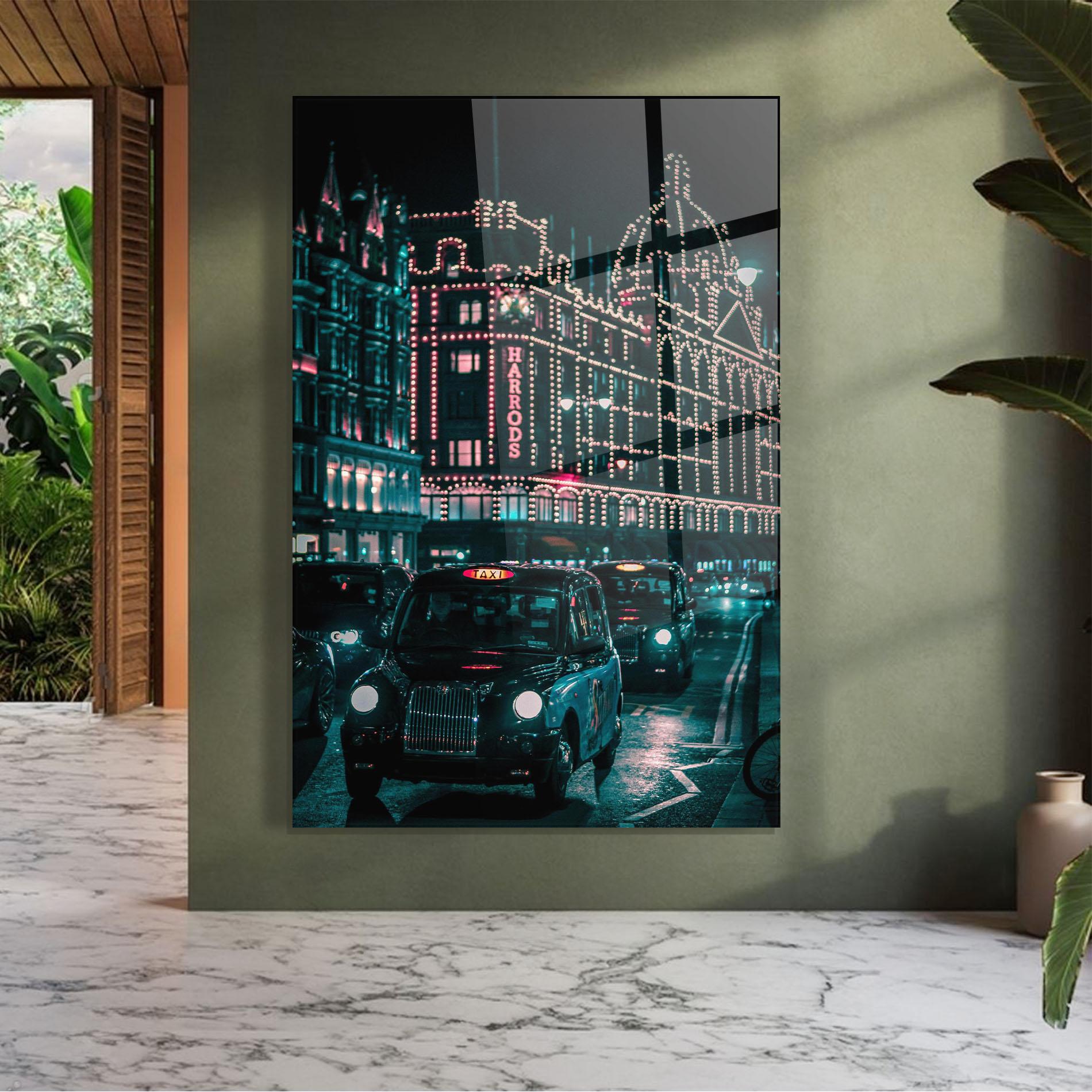 Glasbild City Lights Car mockup 7