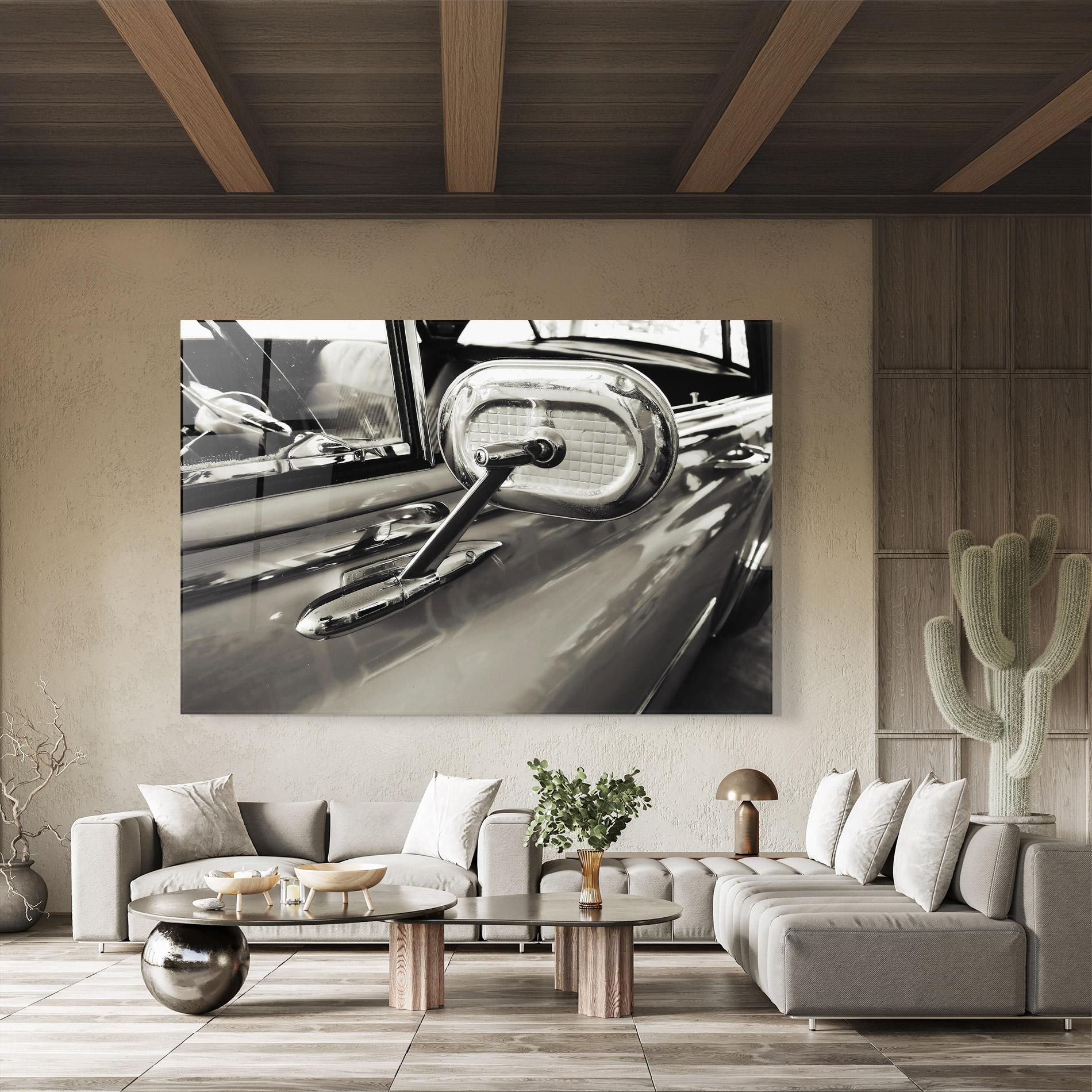 Glasbild Close Up Grey Car mockup 8