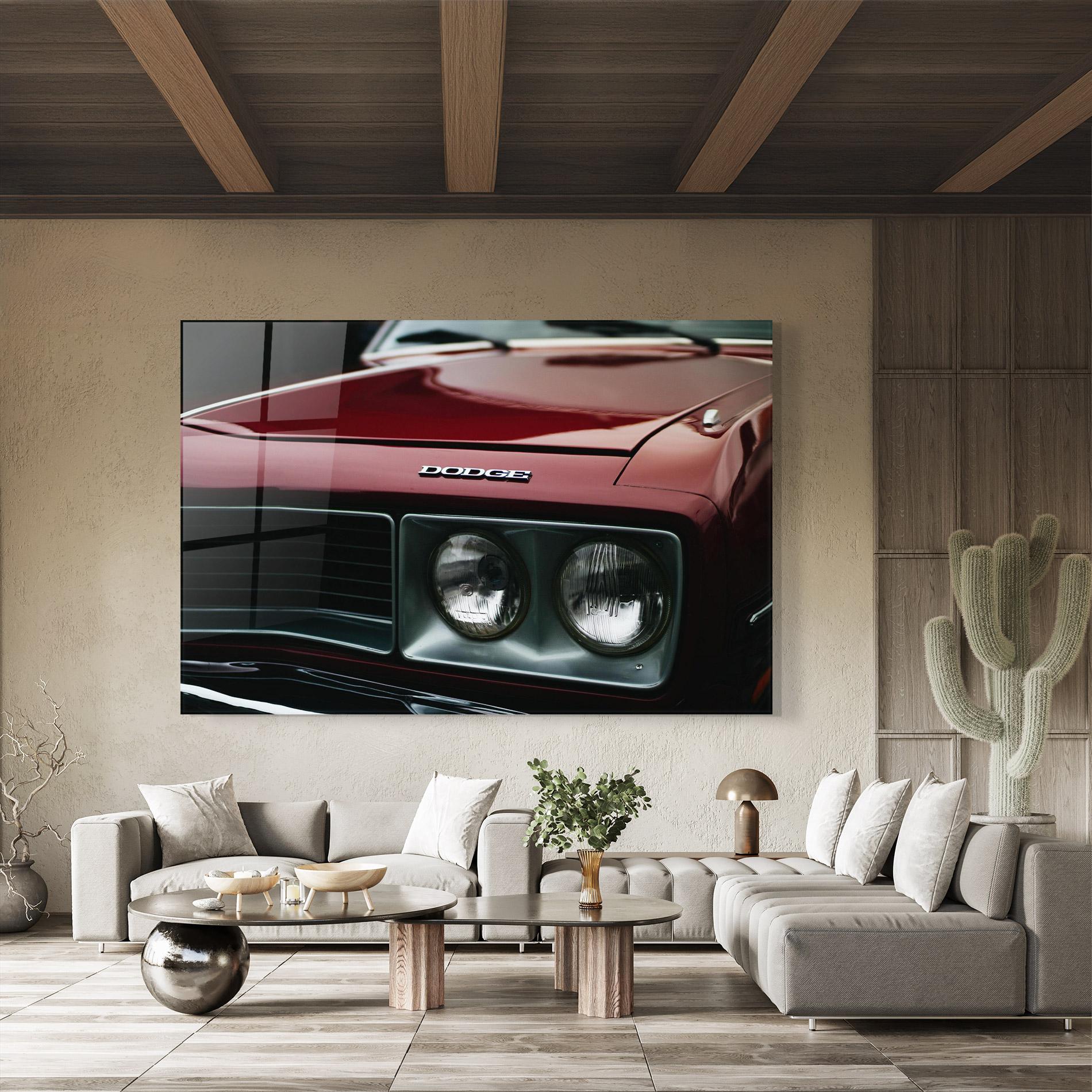 Glasbild Dark Red Car mockup 8
