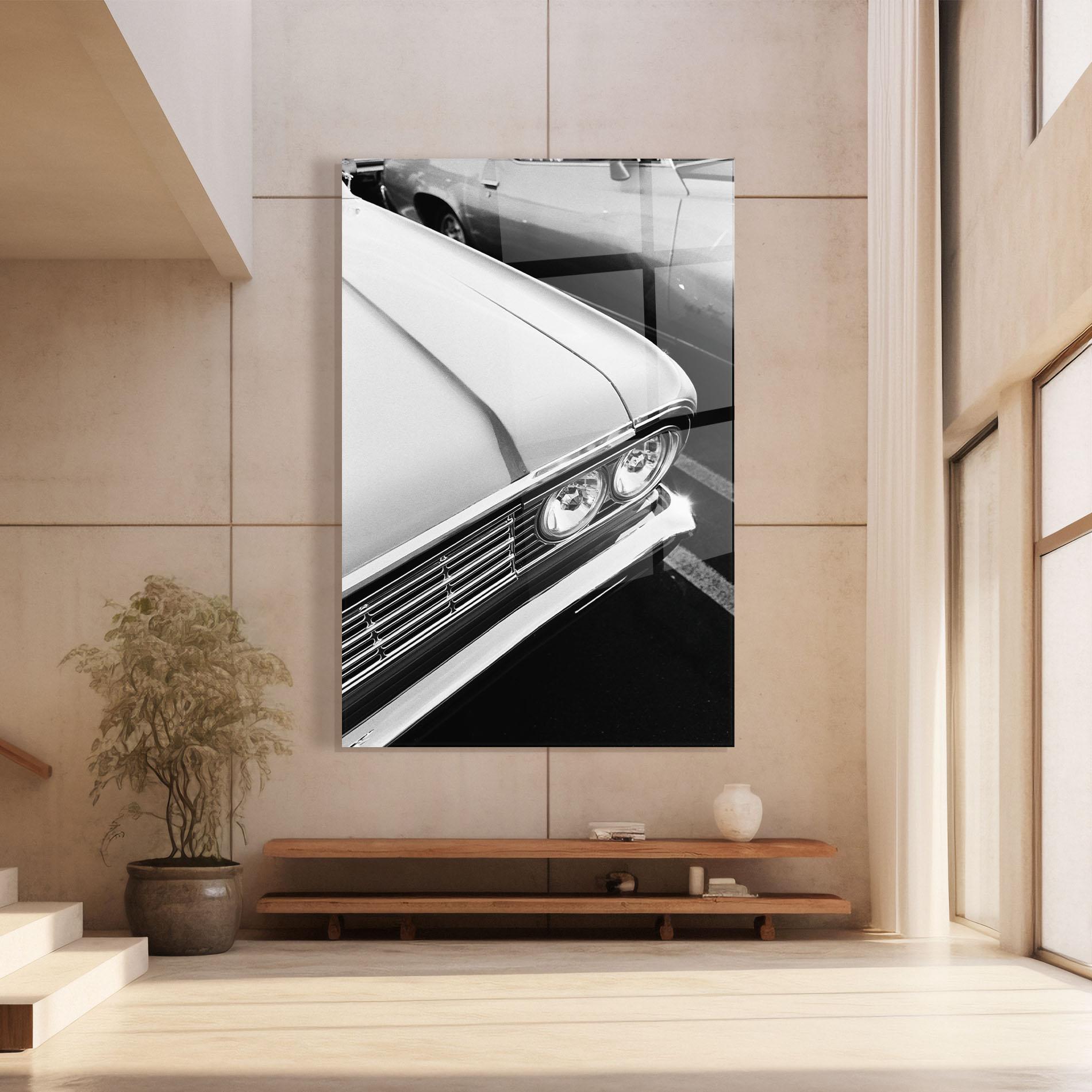 Glasbild Grey Vintage Car mockup 8