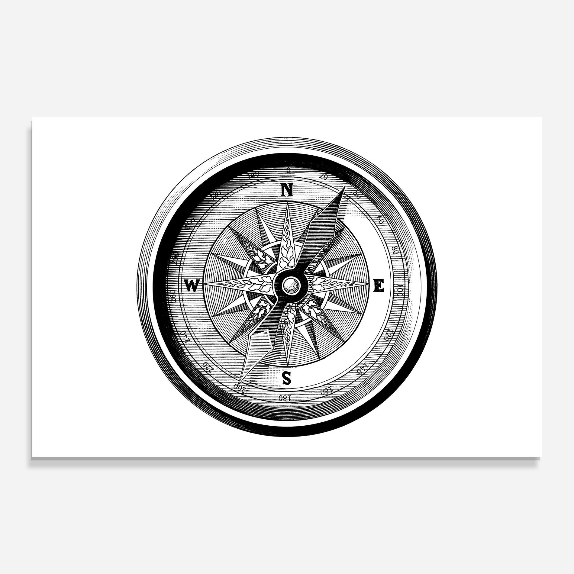 Glasbild Black Compass mockup 0
