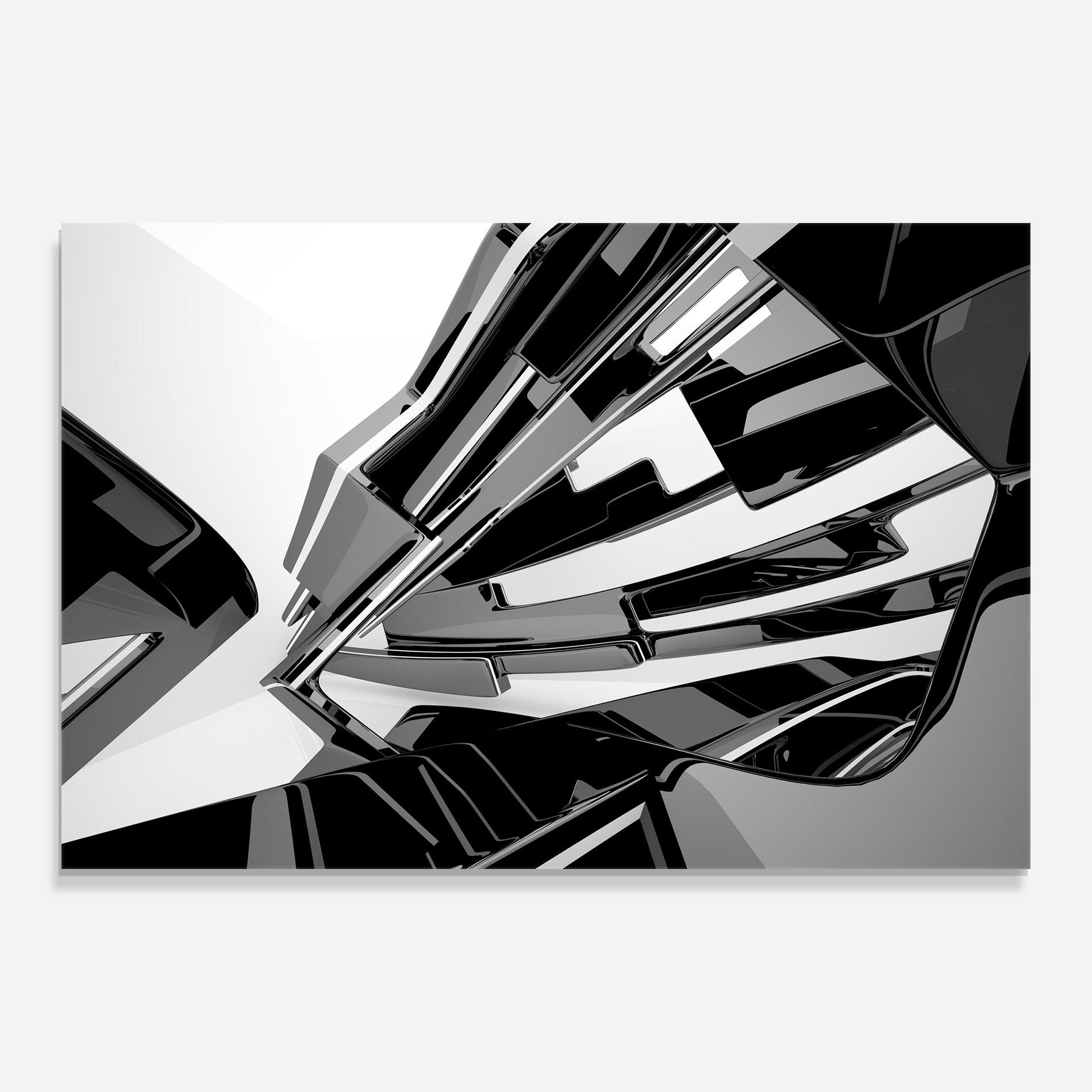 Glasbild Black Sculpture mockup 0