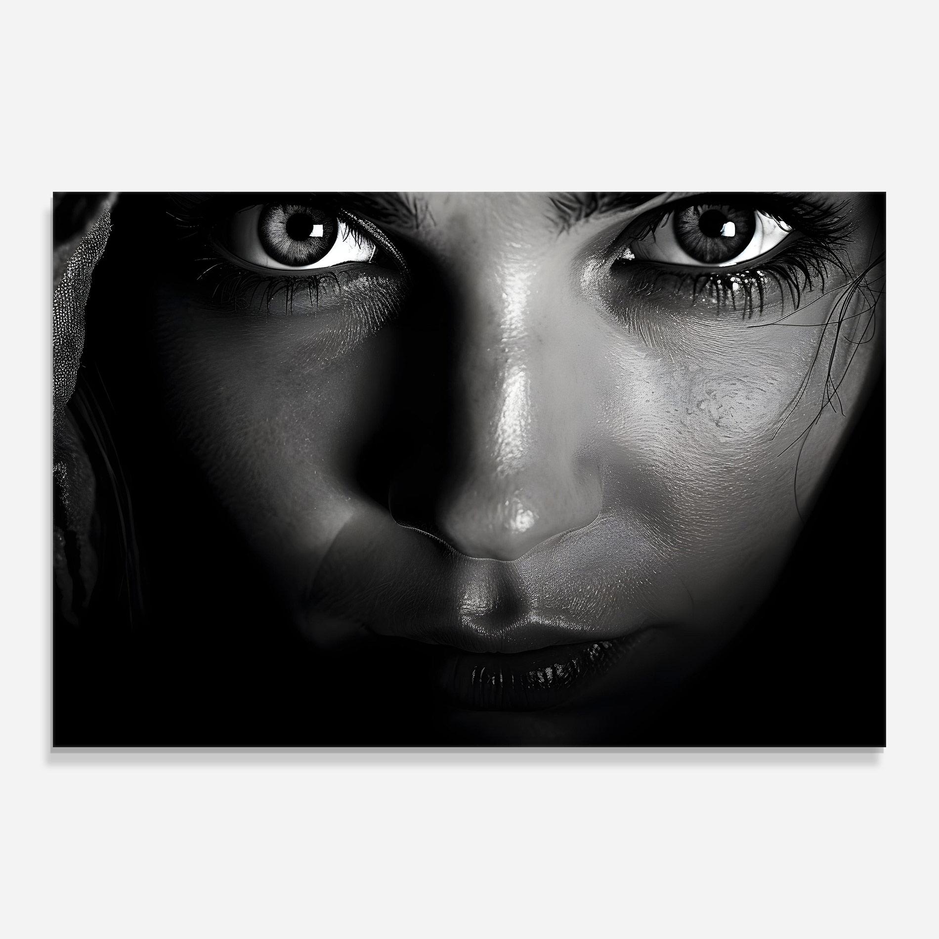 Glasbild Closeup Portrait mockup 0