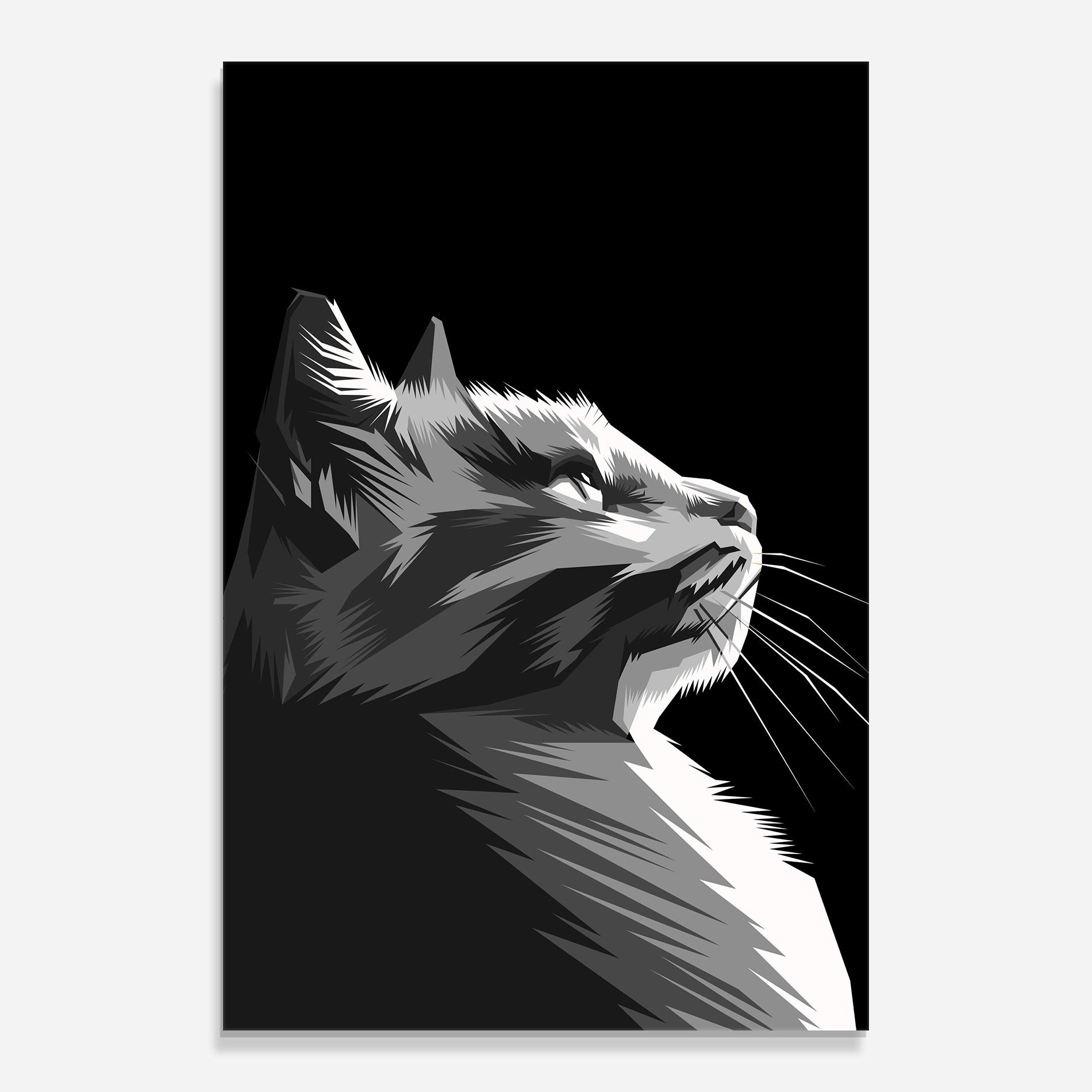 Grey Cat On Black mockup 0