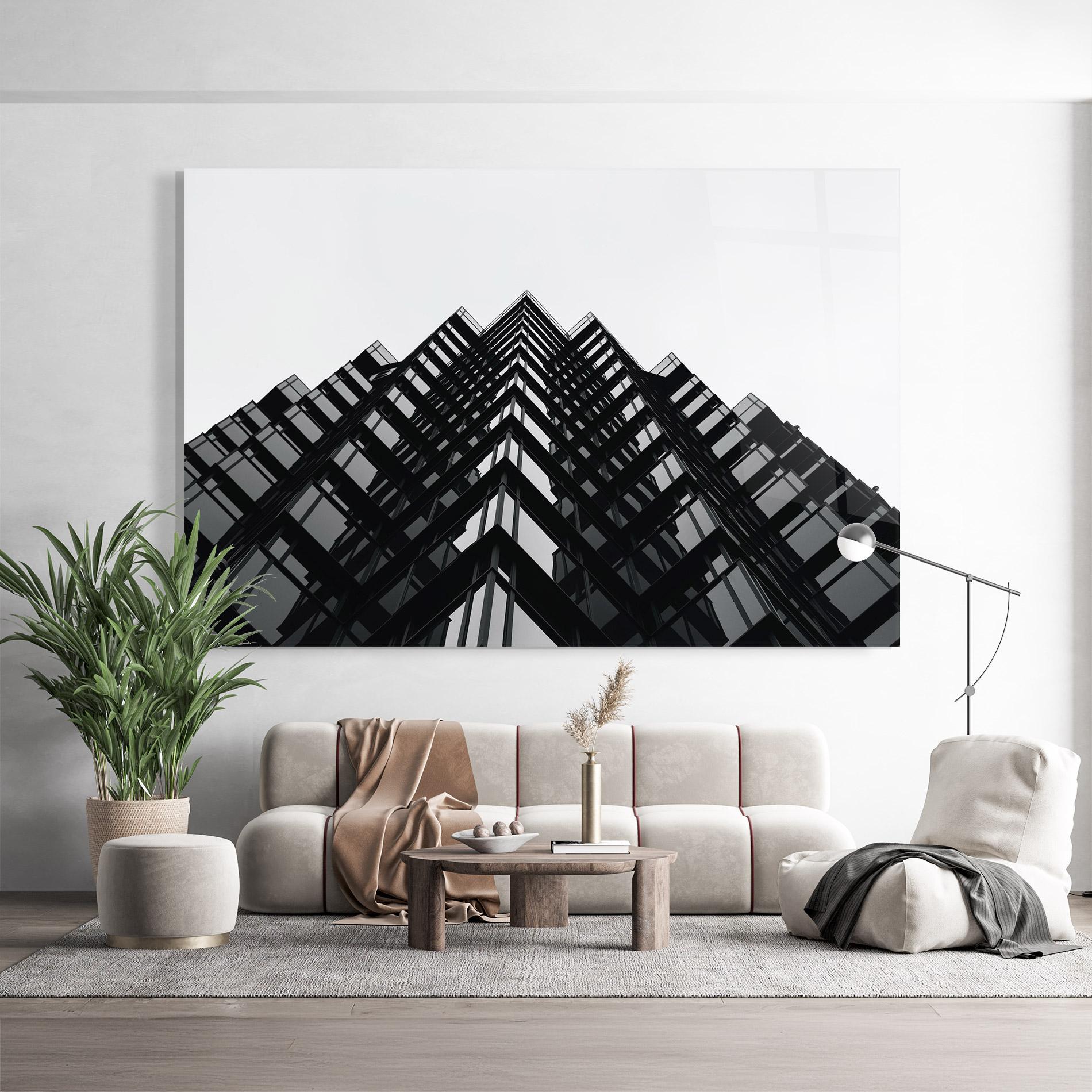 Glasbild Black Building mockup 9
