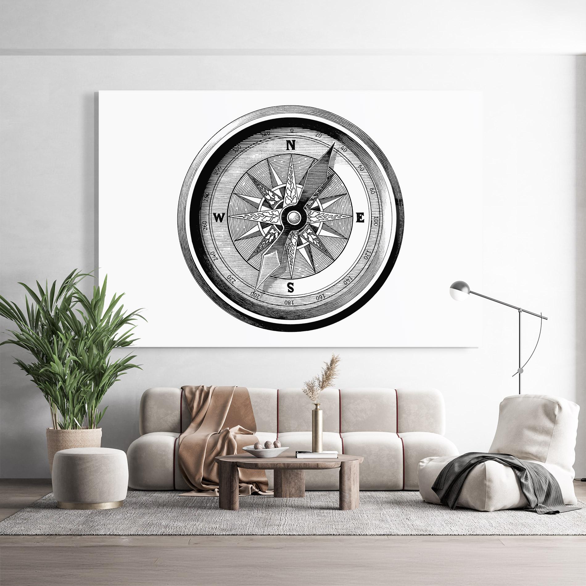 Glasbild Black Compass mockup 9