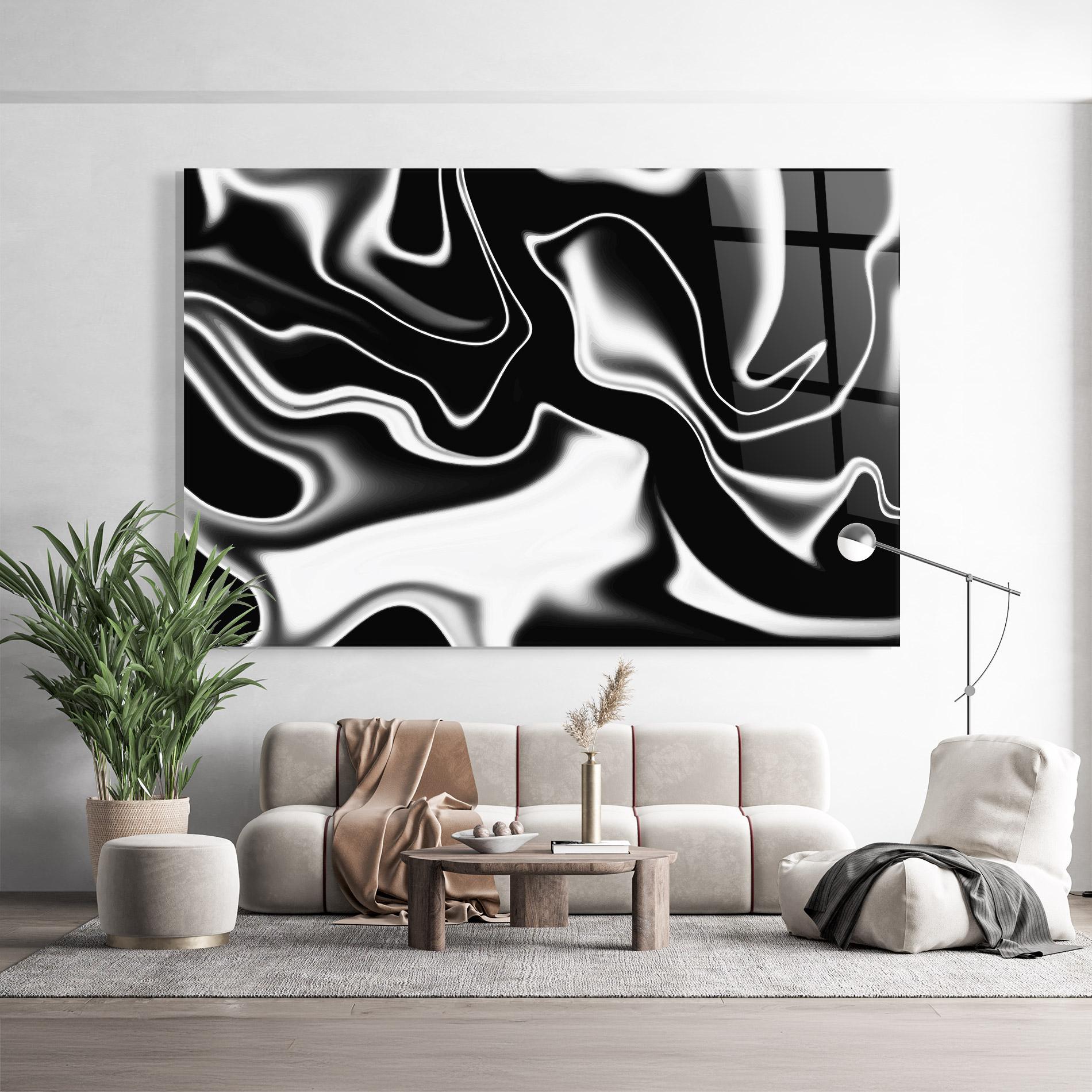 Glasbild Black Metalic Art mockup 9