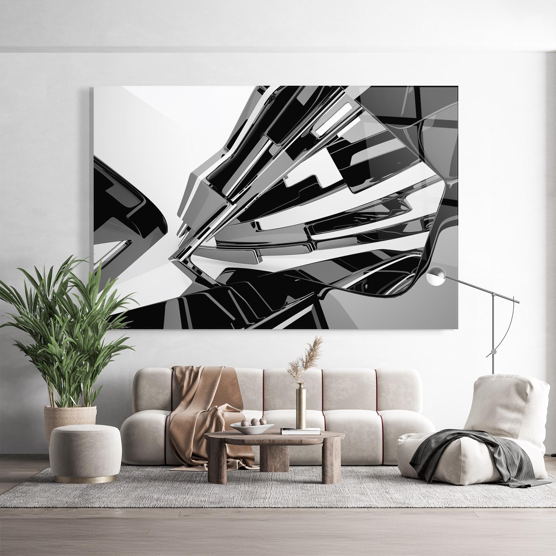 Glasbild Black Sculpture mockup 9