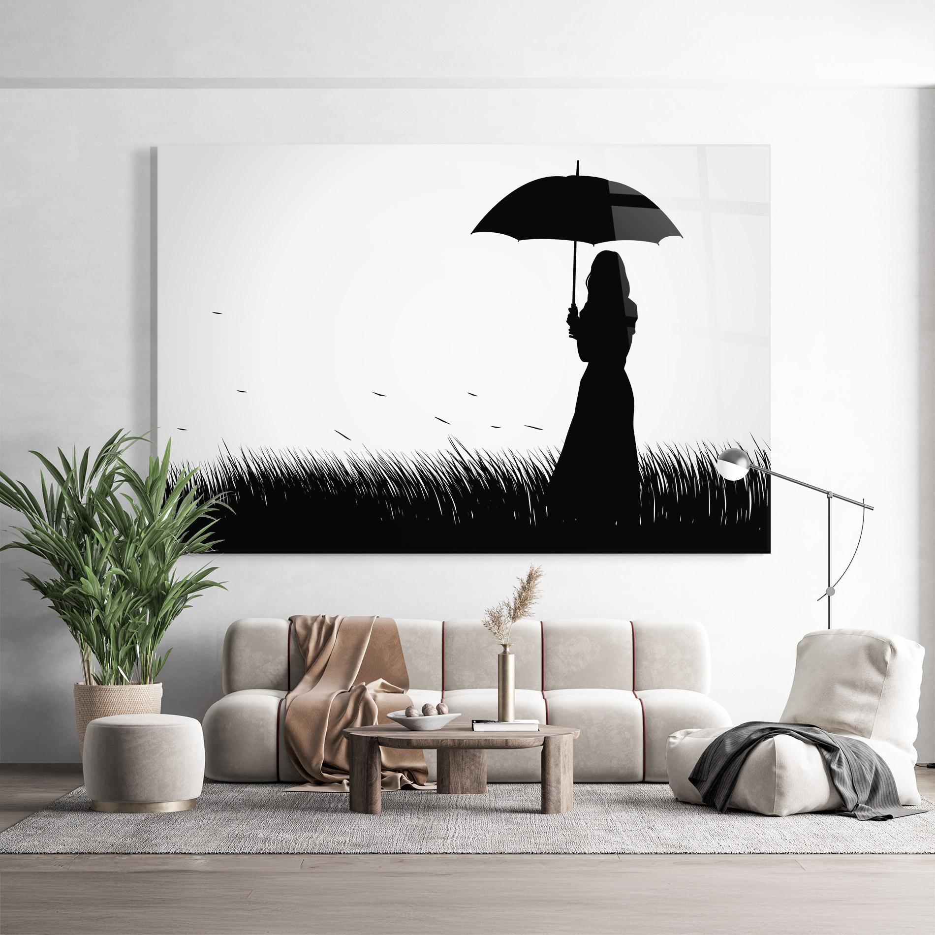 Glasbild Black Umbrella mockup 9
