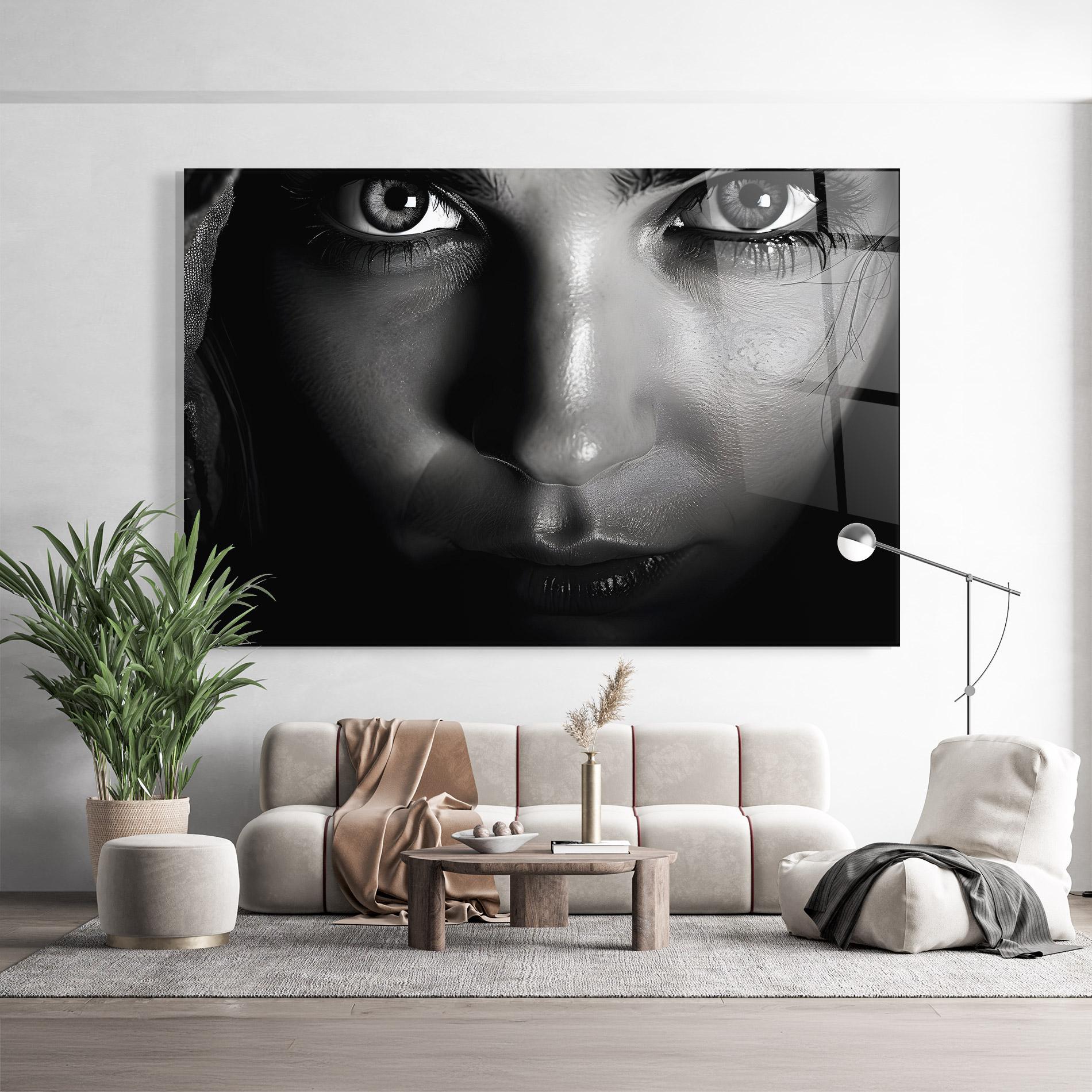 Glasbild Closeup Portrait mockup 9