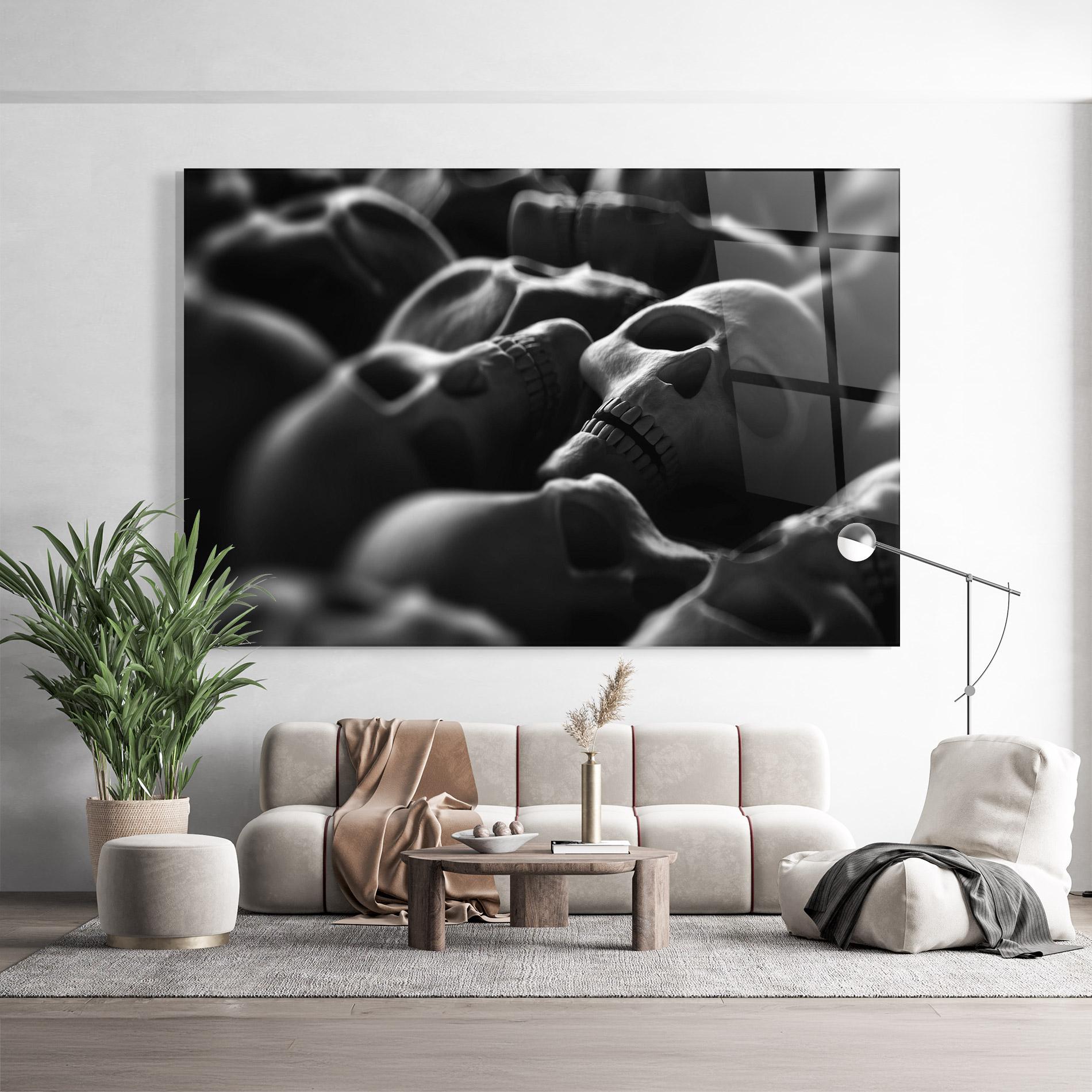 Glasbild Gray Human Skull mockup 9