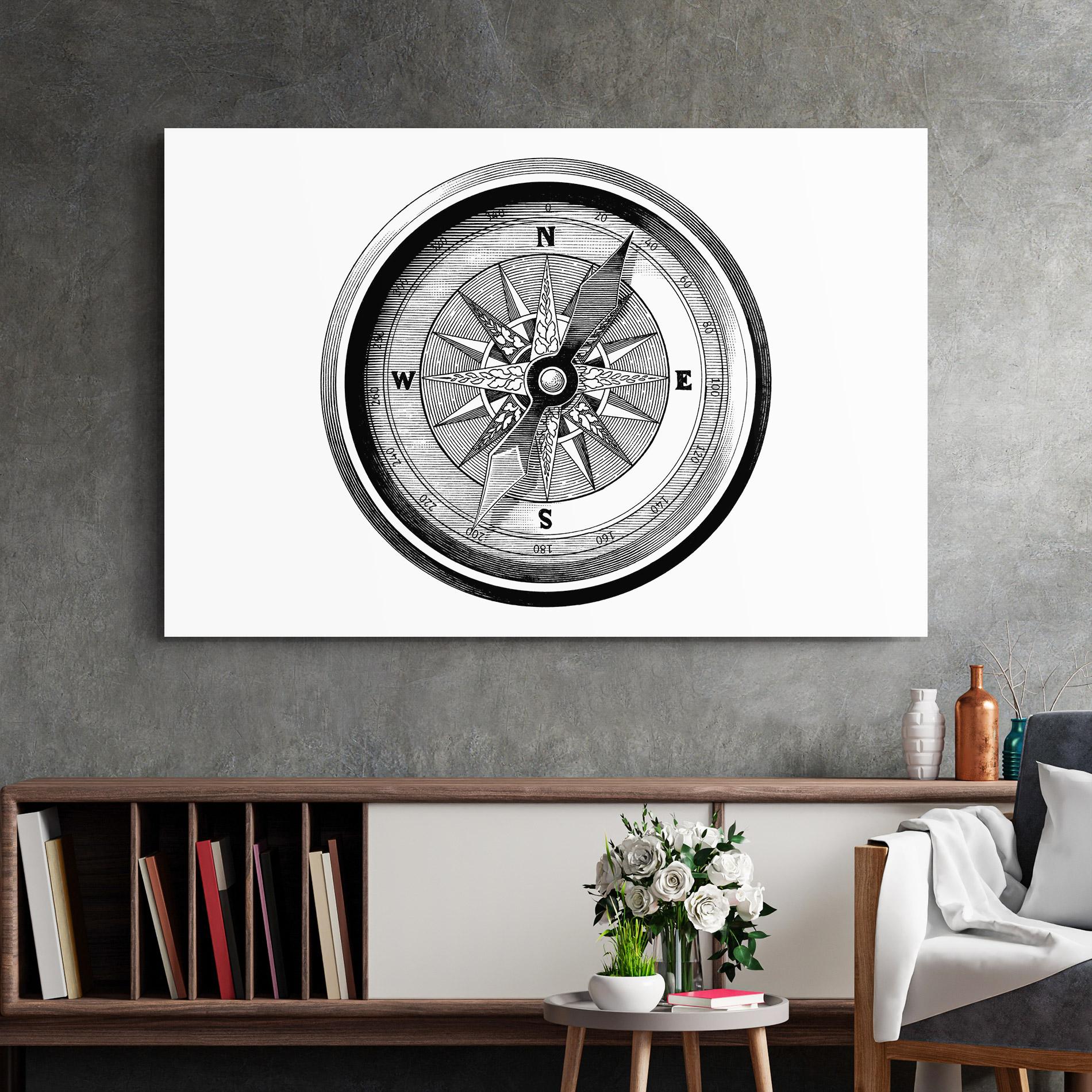 Glasbild Black Compass mockup 2
