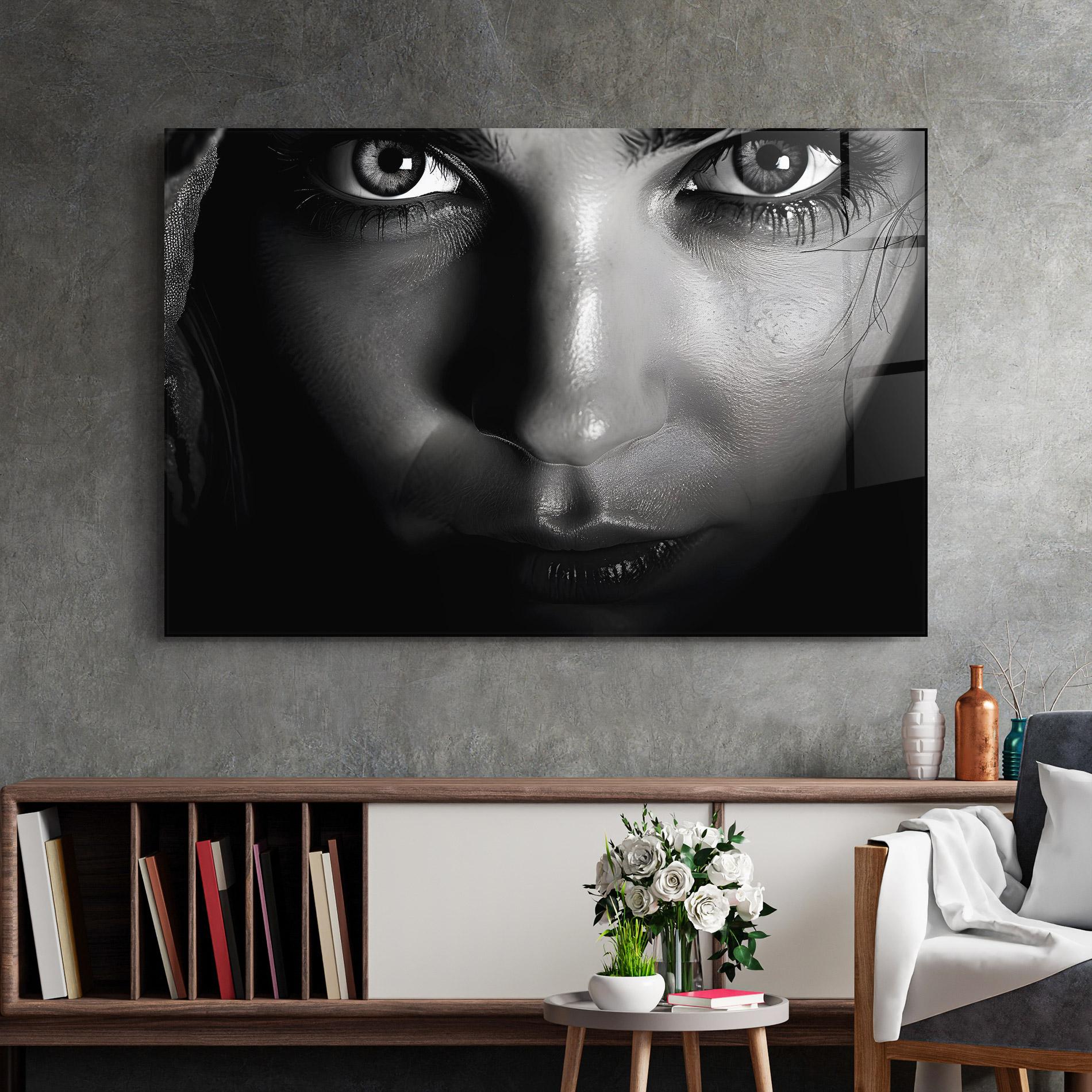 Glasbild Closeup Portrait mockup 2