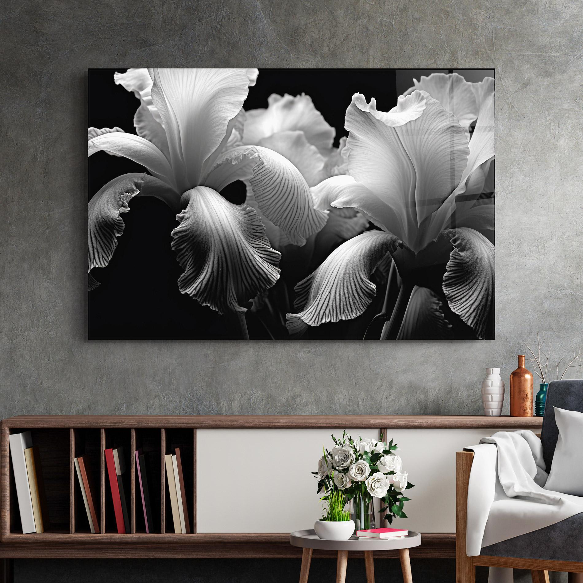 Glasbild Grey Iris Mix mockup 2