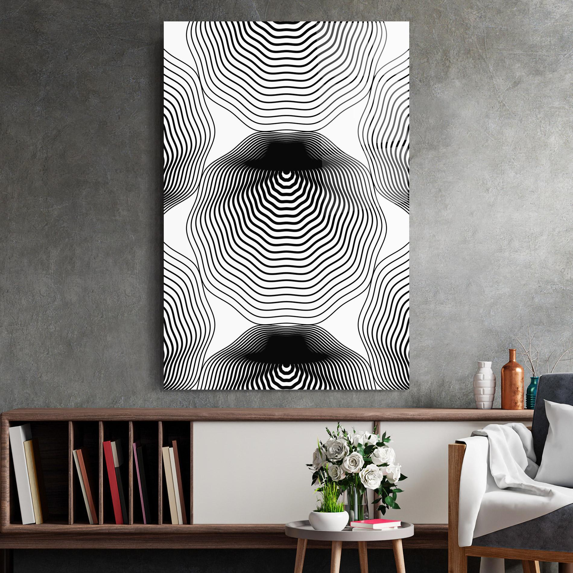 Glasbild Black Line Art mockup 2