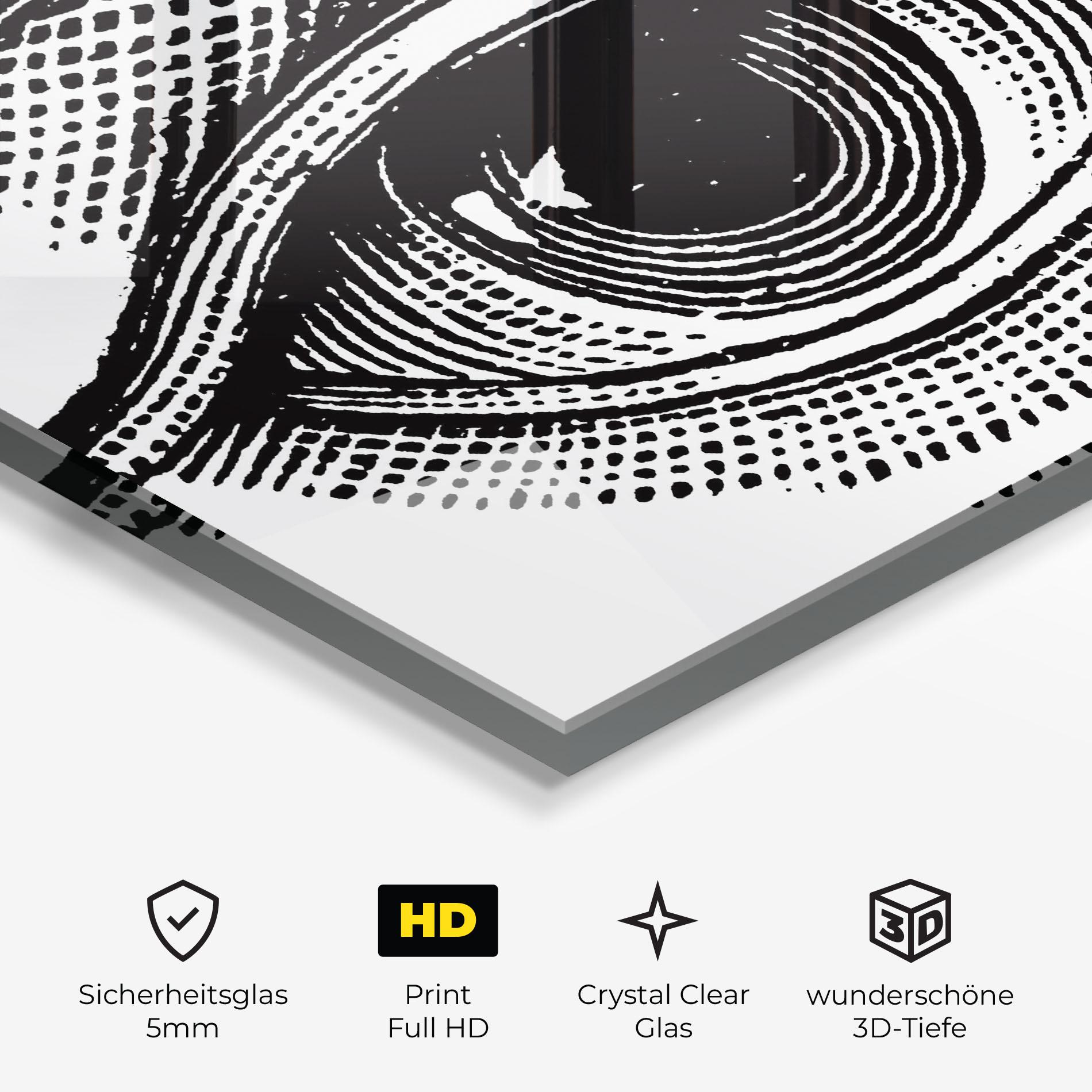 Glasbild Big Eye Drawing mockup 3