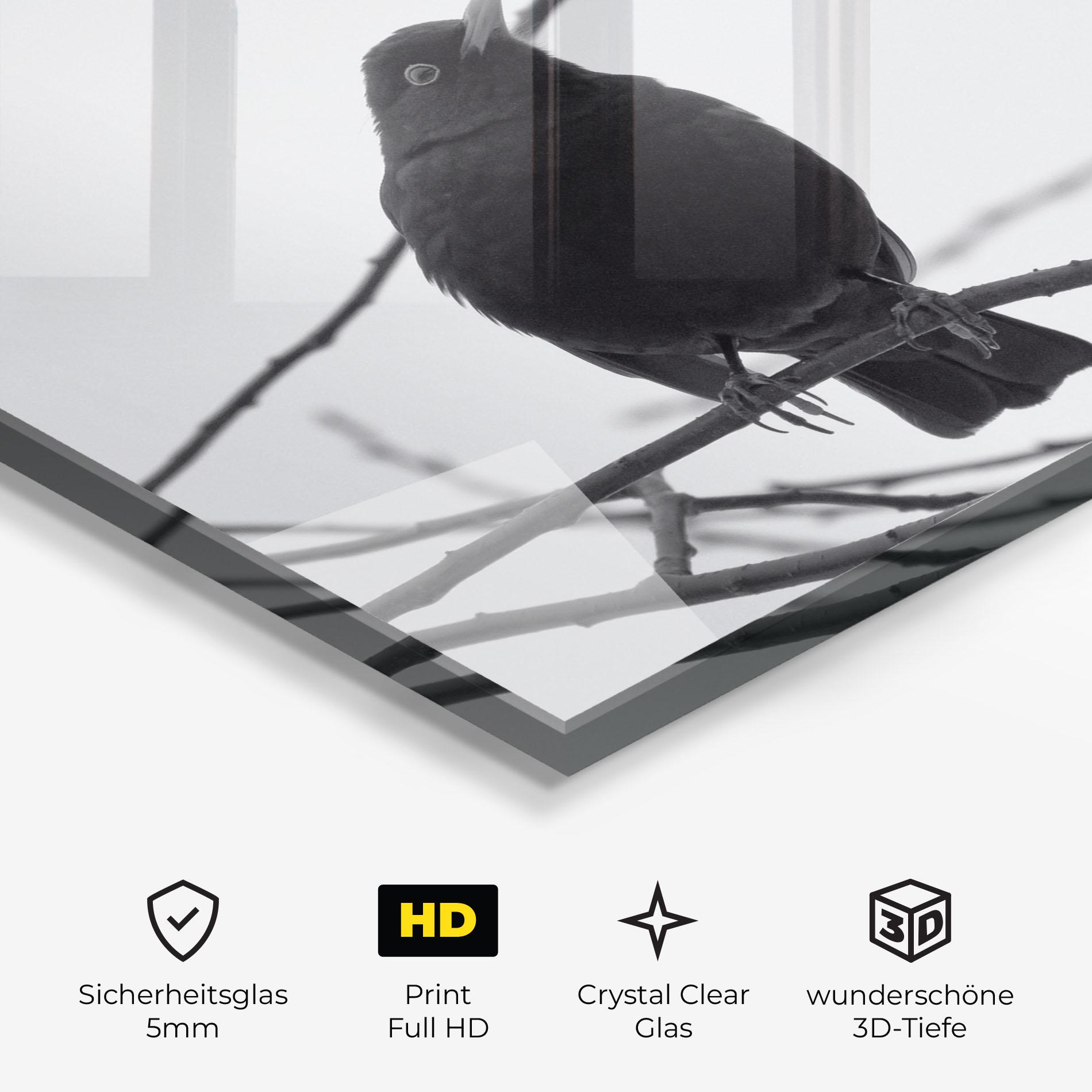 Glasbild Black Bird mockup 3