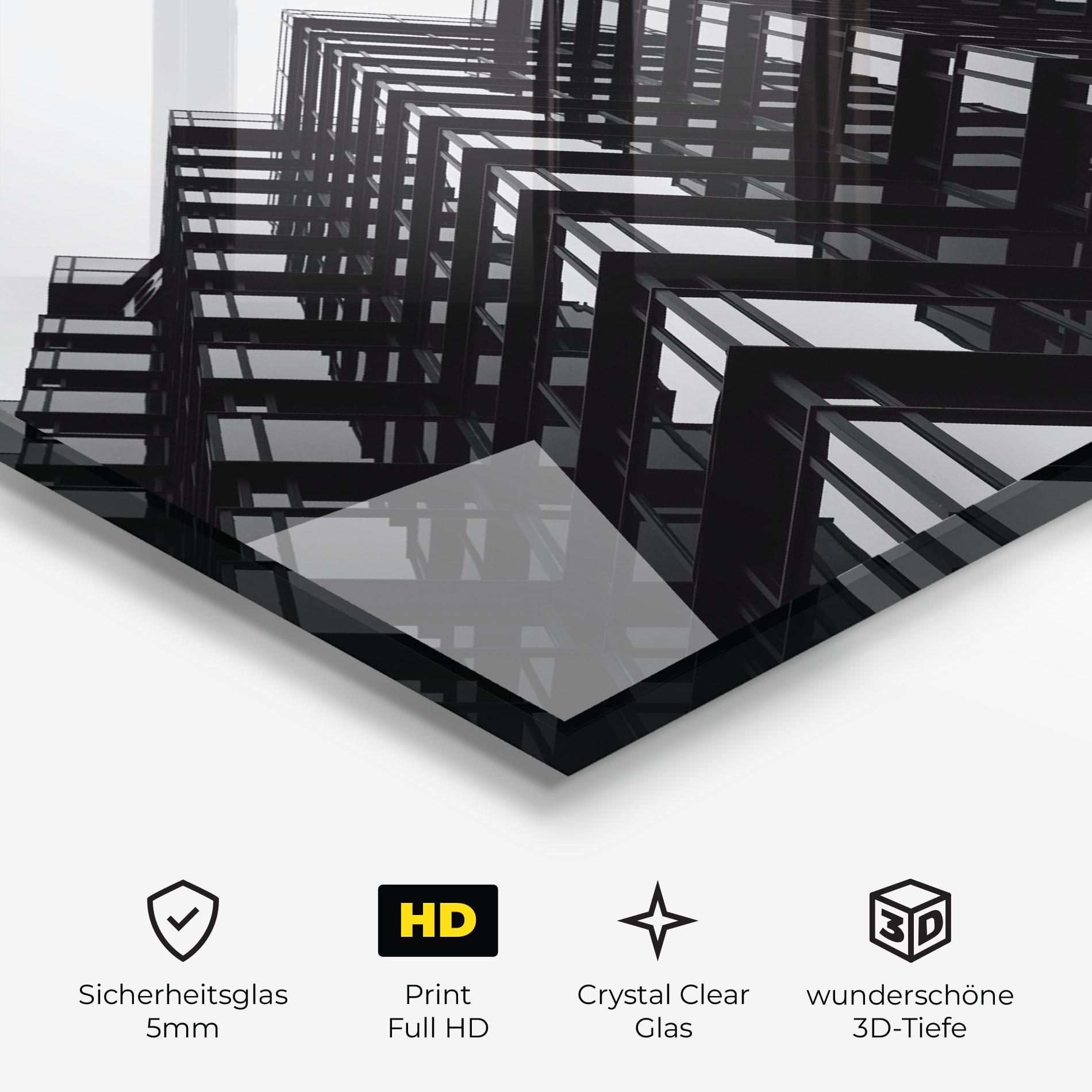 Glasbild Black Building mockup 3