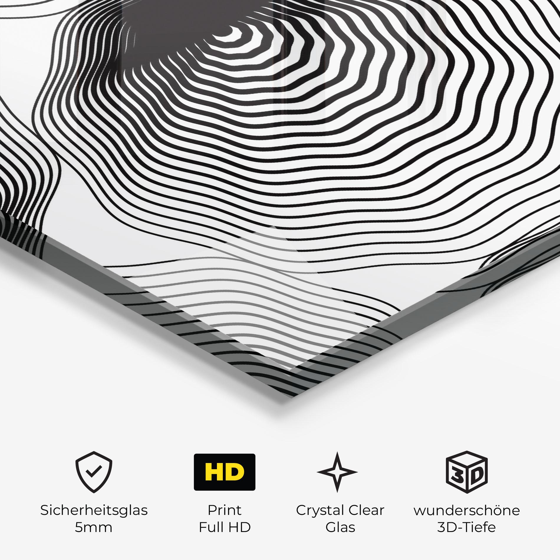 Glasbild Black Line Art mockup 3