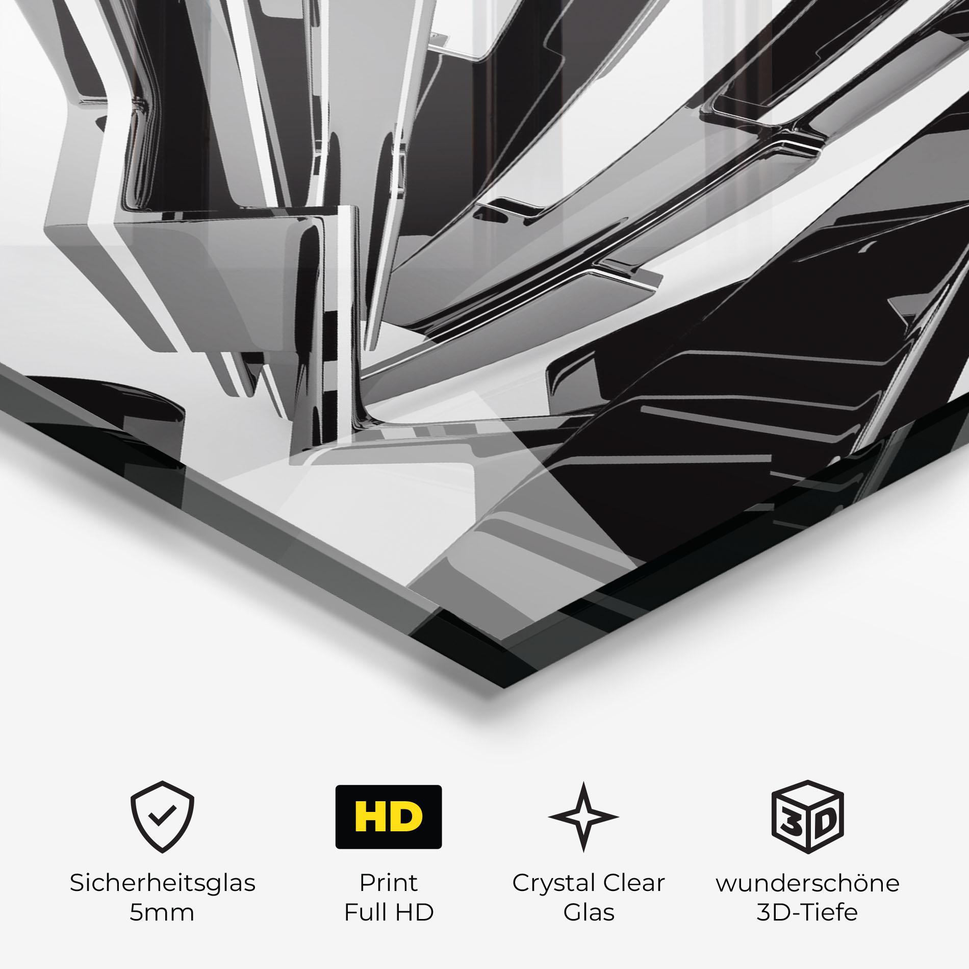 Glasbild Black Sculpture mockup 3