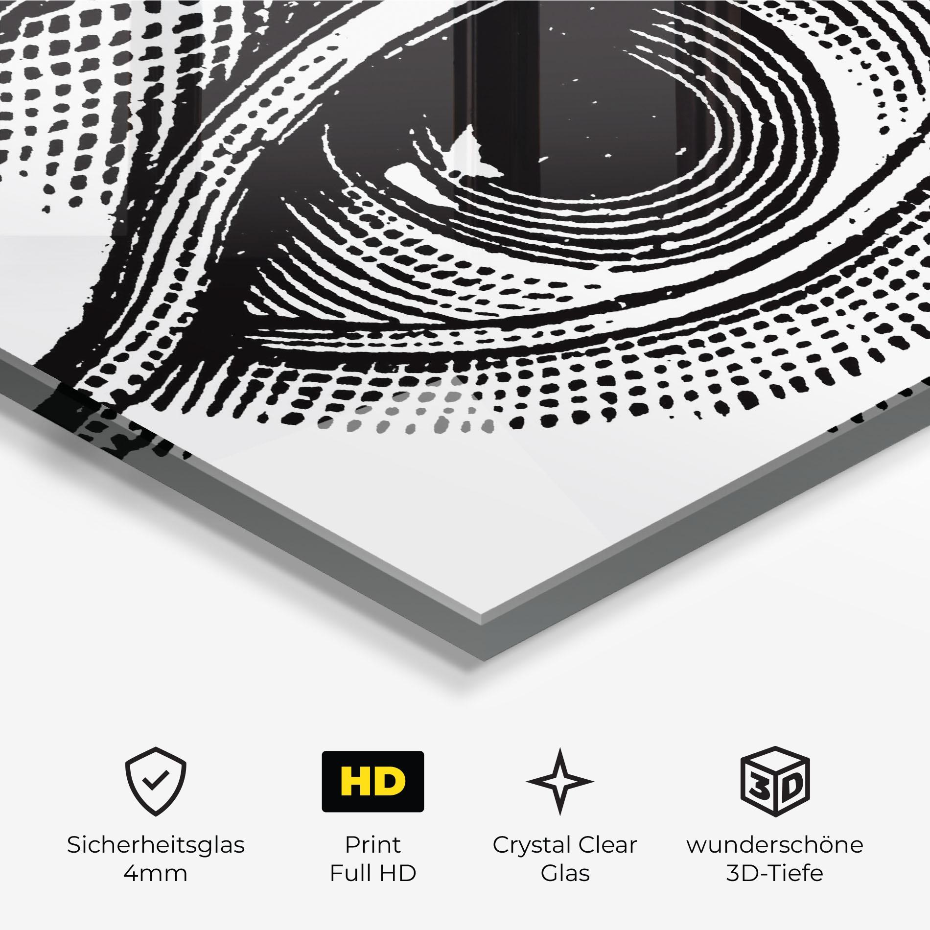 Glasbild Big Eye Drawing mockup 3