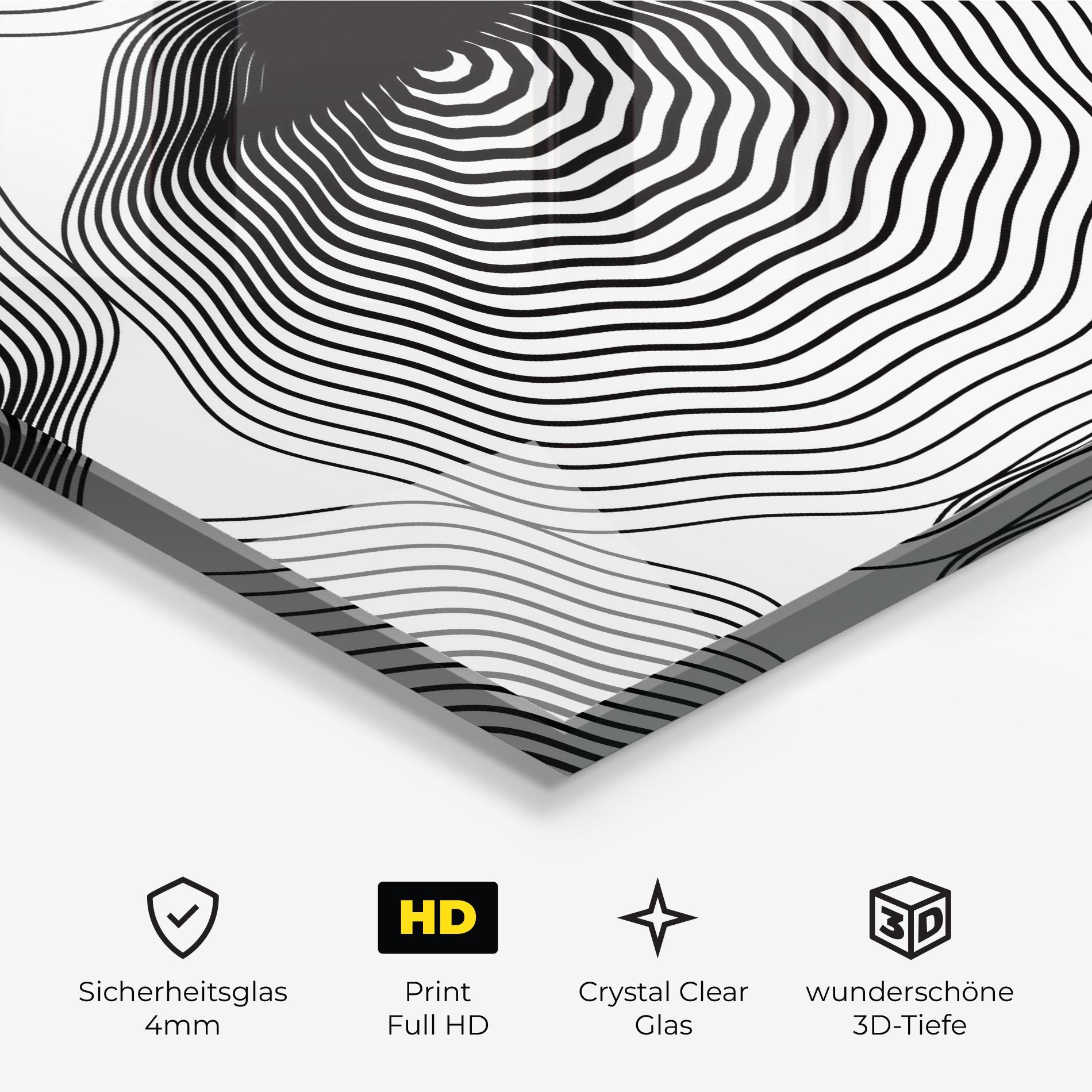 Glasbild Black Line Art mockup 3