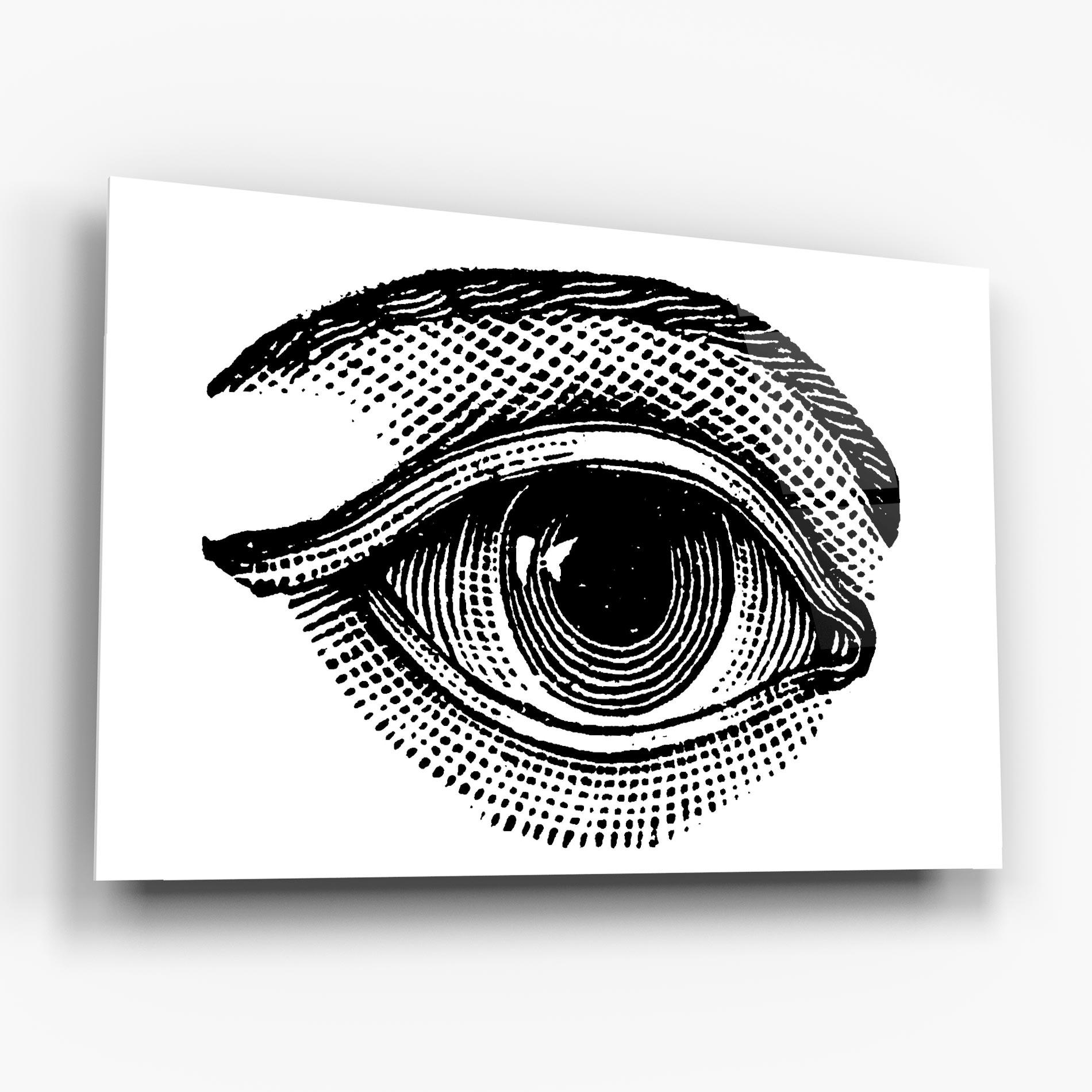 Glasbild Big Eye Drawing mockup 6