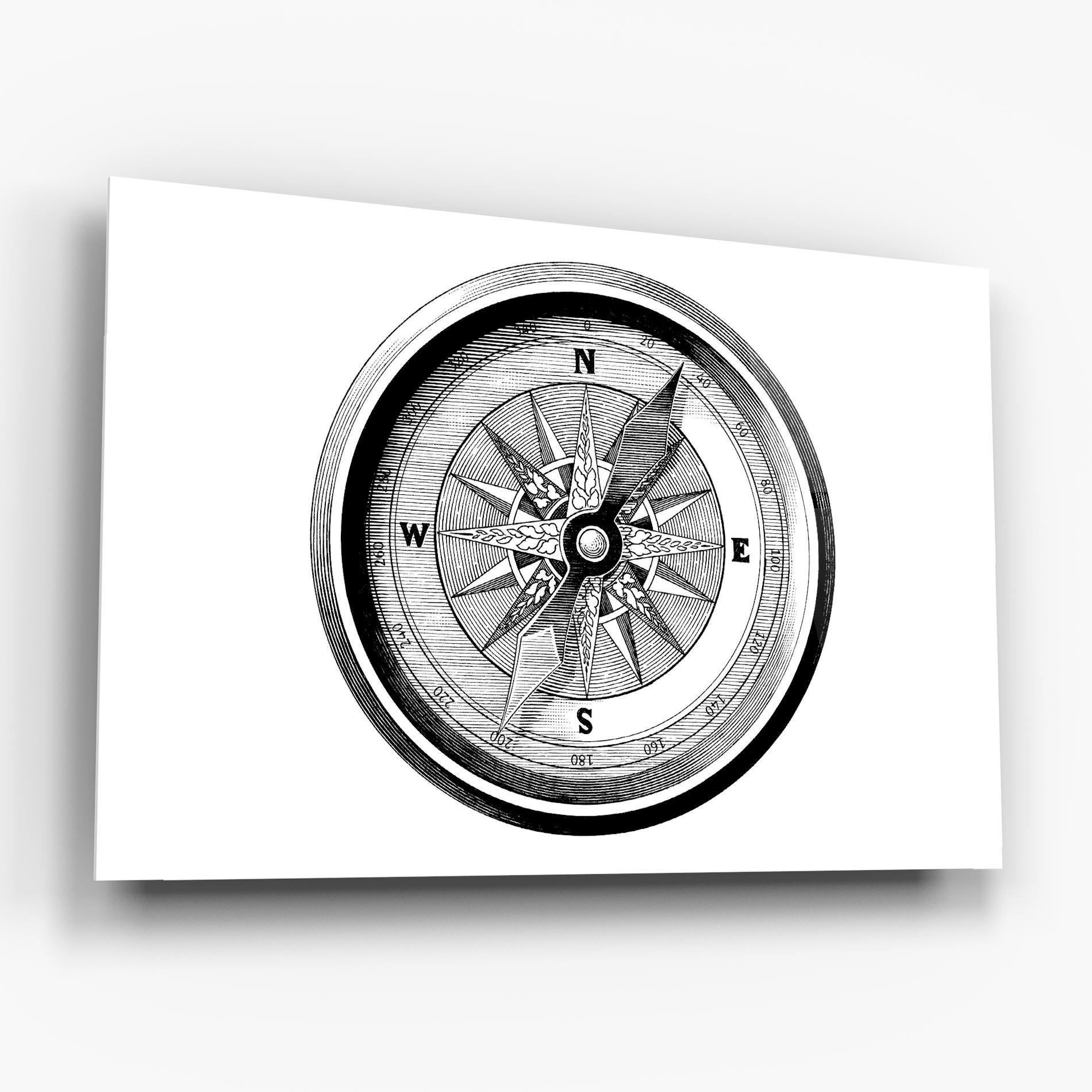 Glasbild Black Compass mockup 6