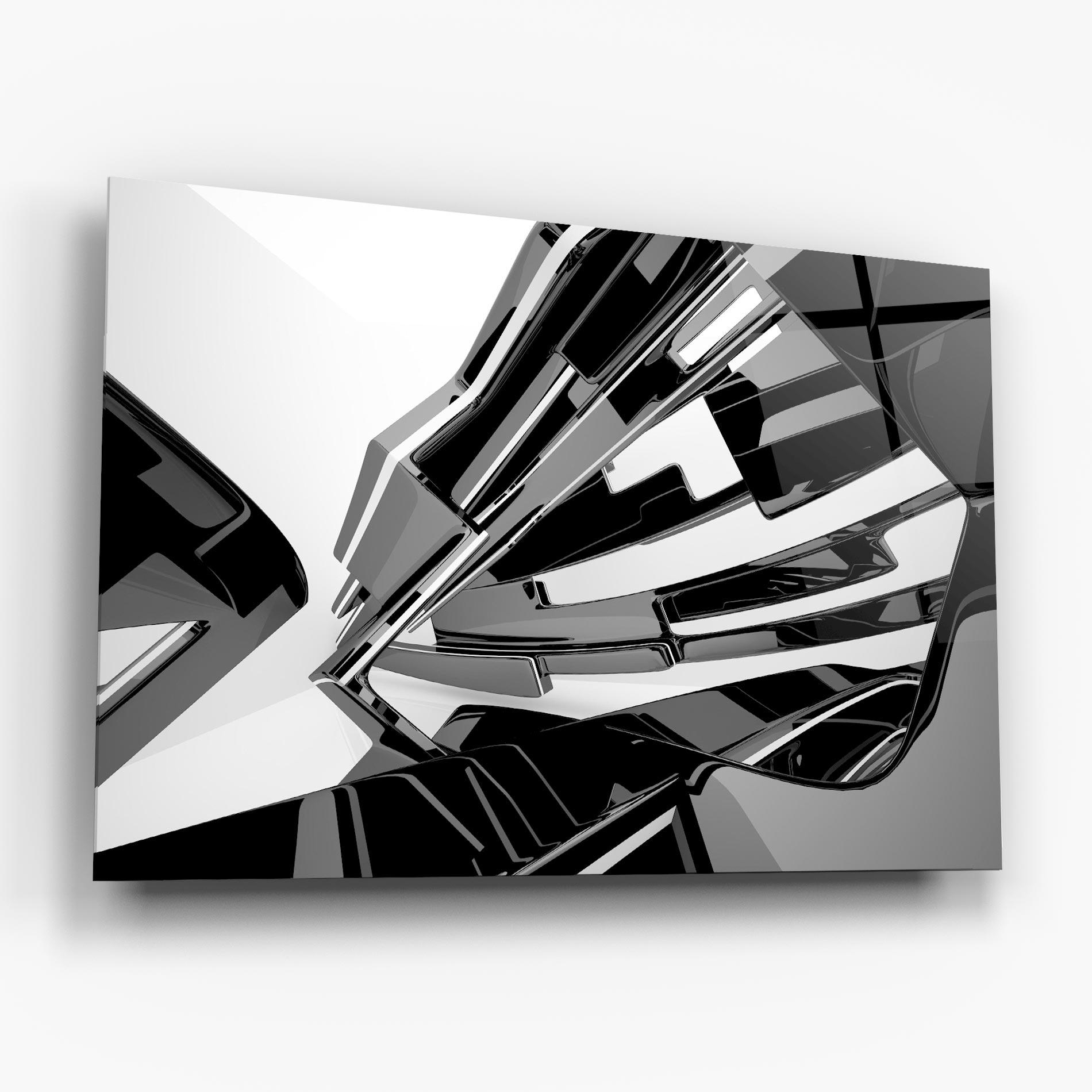 Glasbild Black Sculpture mockup 6
