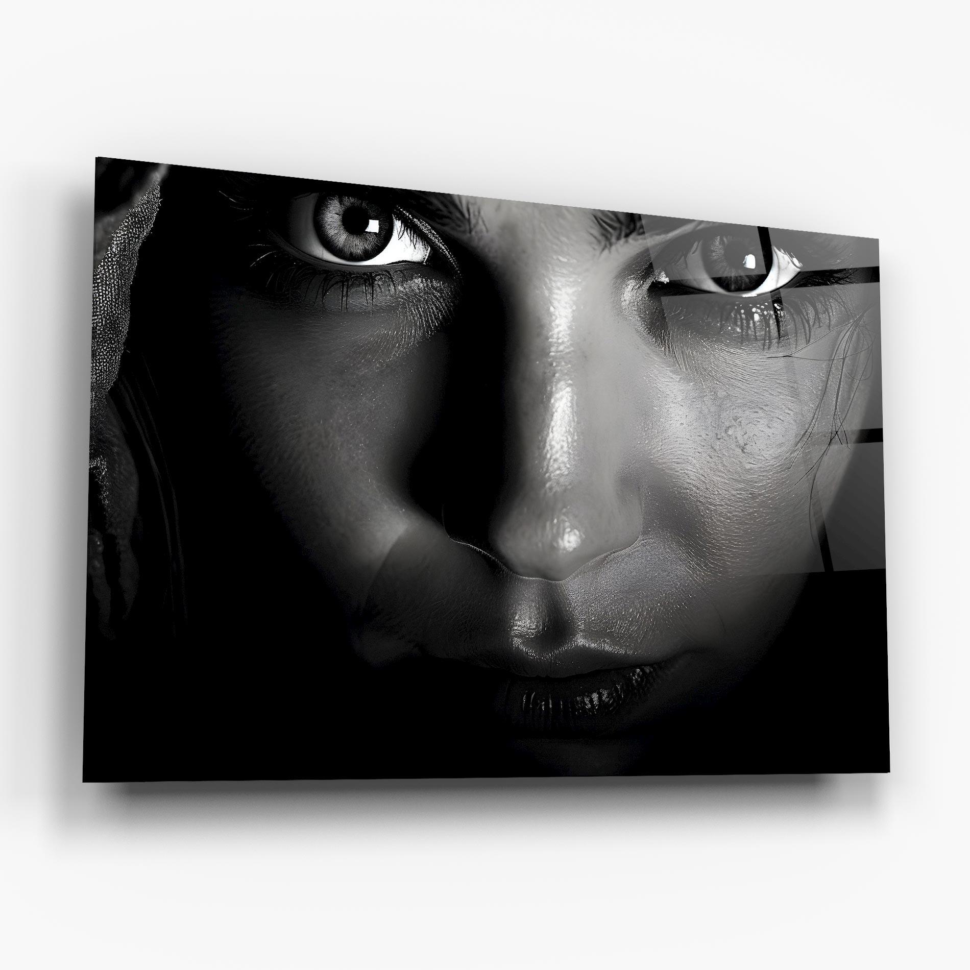 Glasbild Closeup Portrait mockup 6