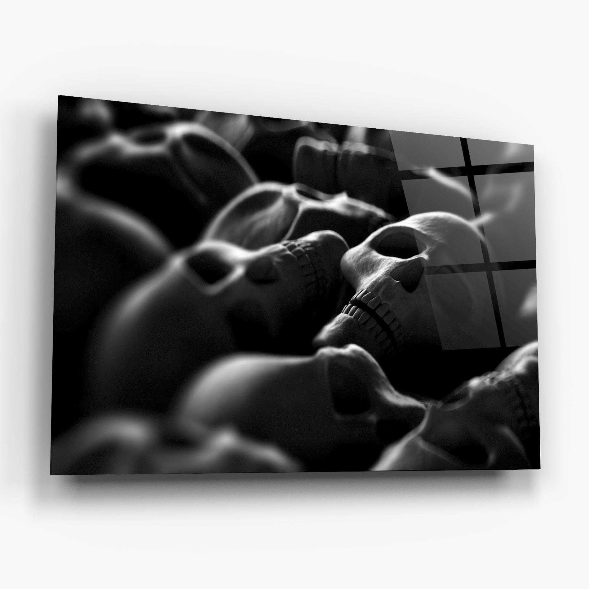 Glasbild Gray Human Skull mockup 6