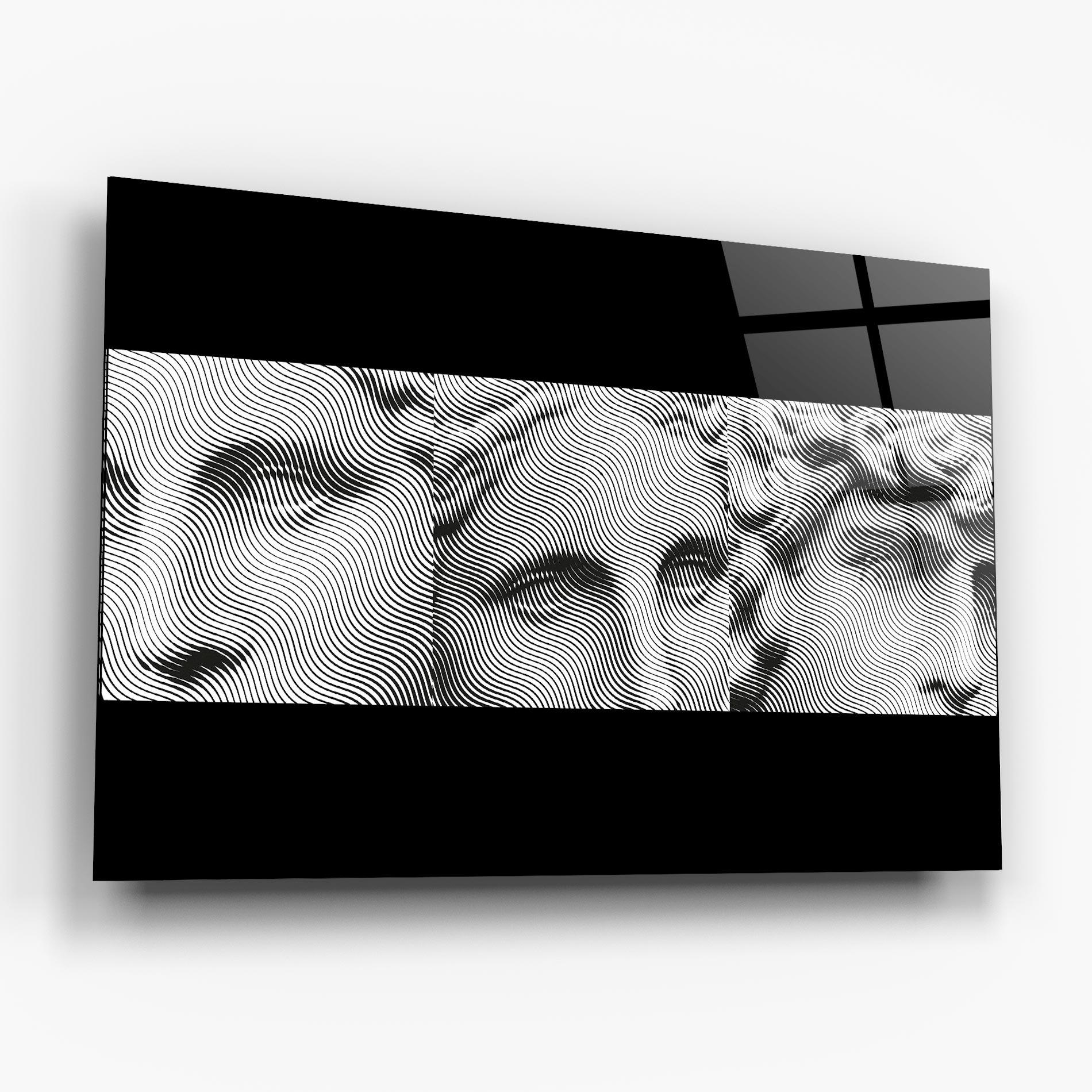 Glasbild Statue Line Faces mockup 6