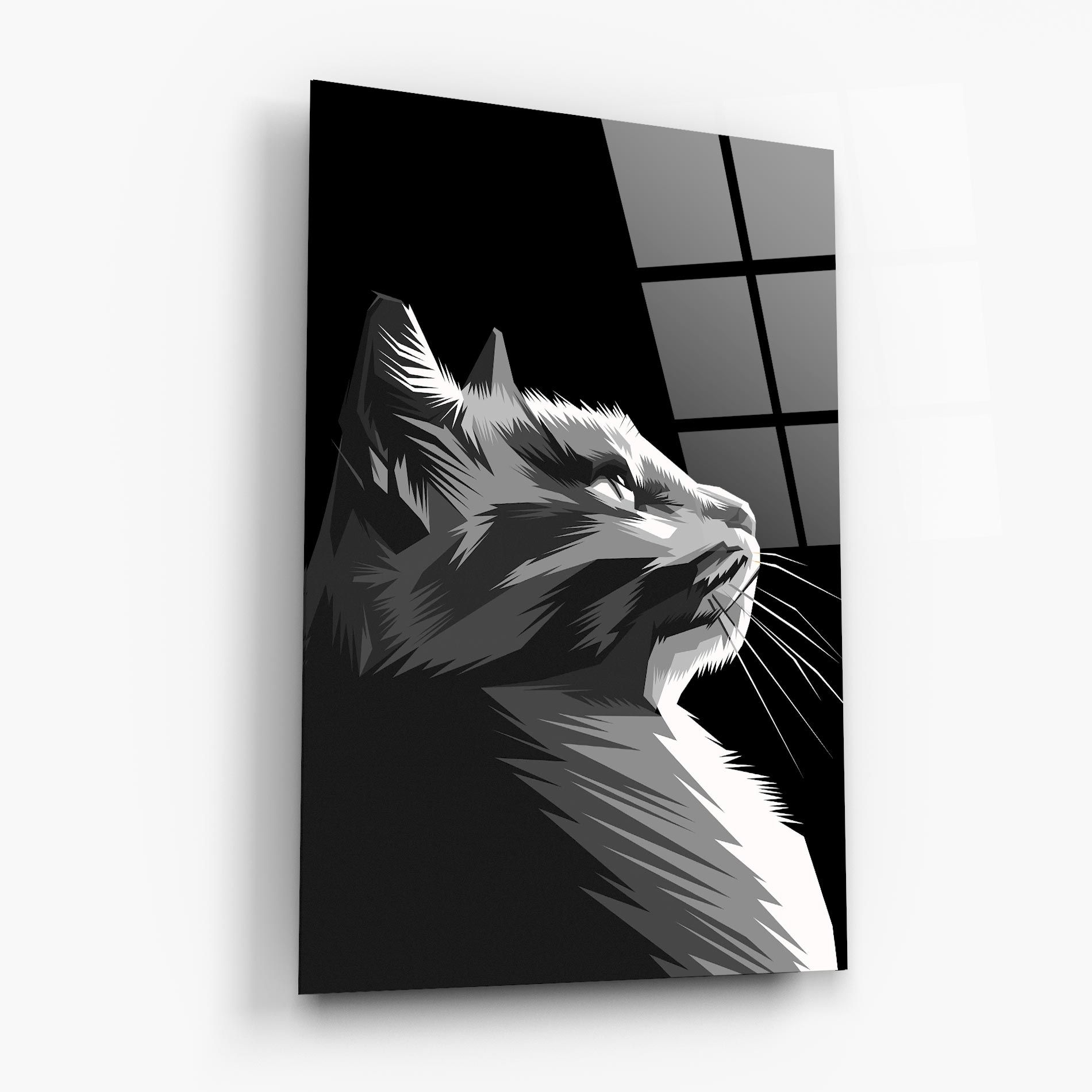 Grey Cat On Black mockup 6