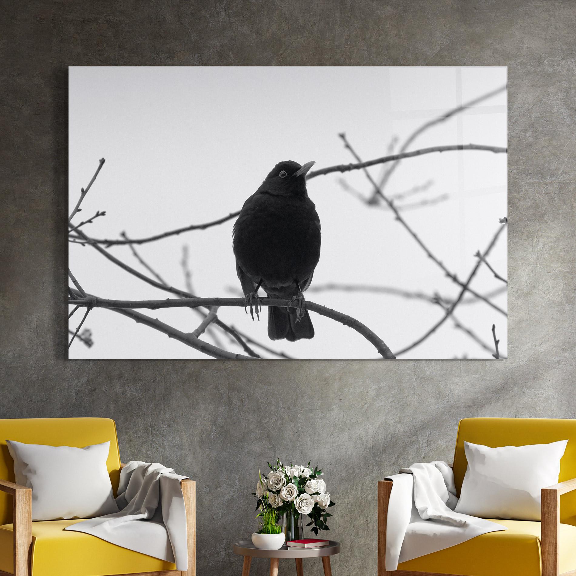 Glasbild Black Bird mockup 4