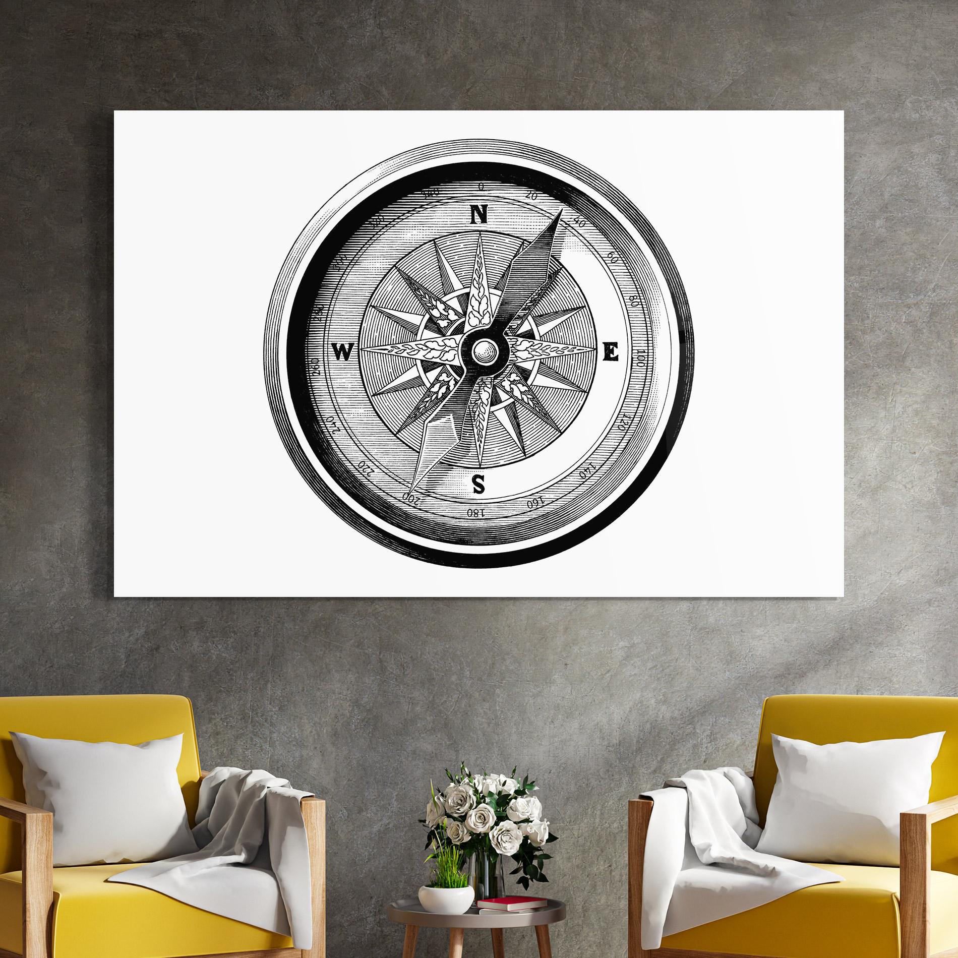 Glasbild Black Compass mockup 4