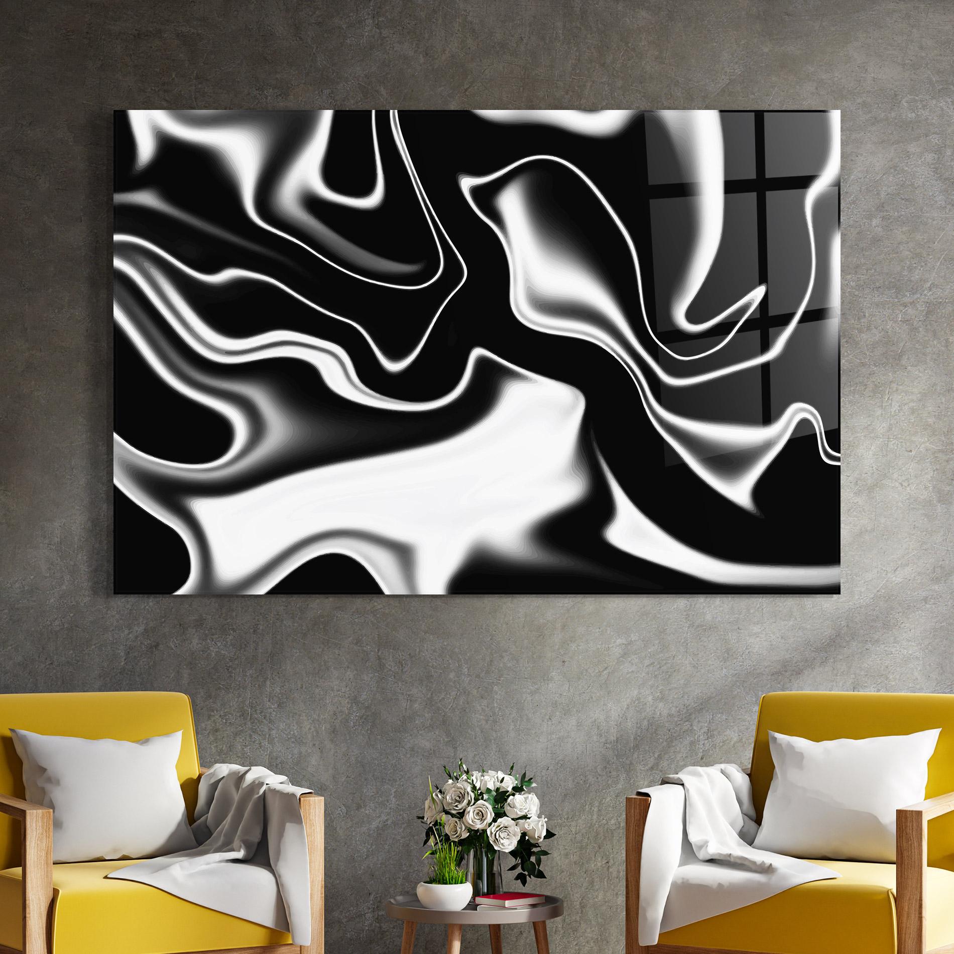 Glasbild Black Metalic Art mockup 4