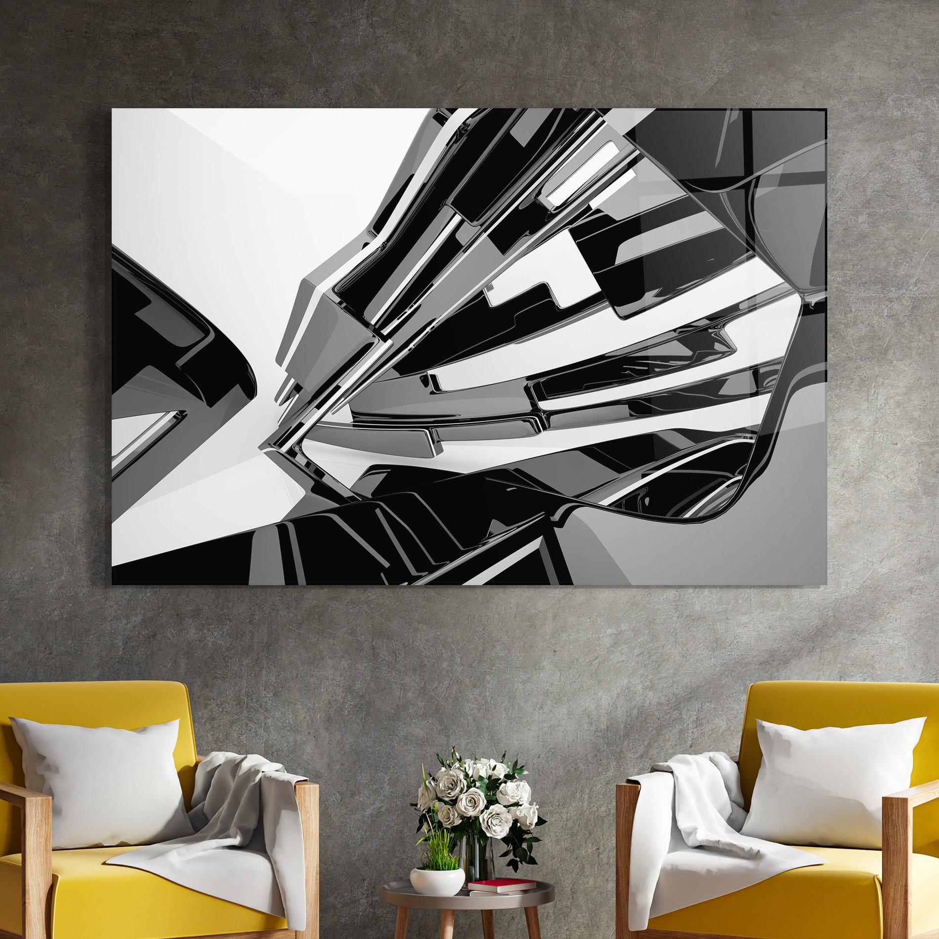 Glasbild Black Sculpture mockup 4