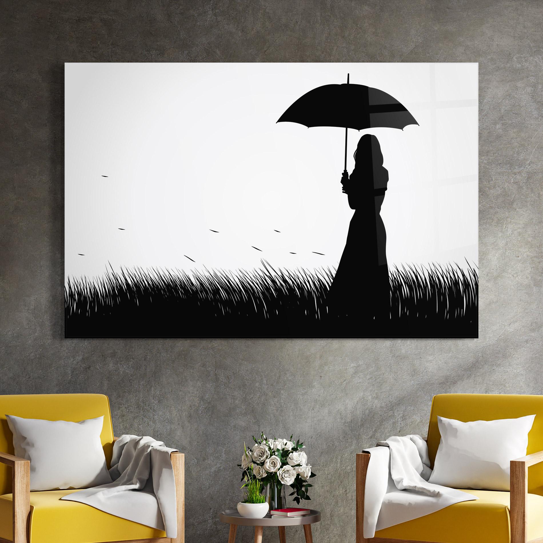 Glasbild Black Umbrella mockup 4