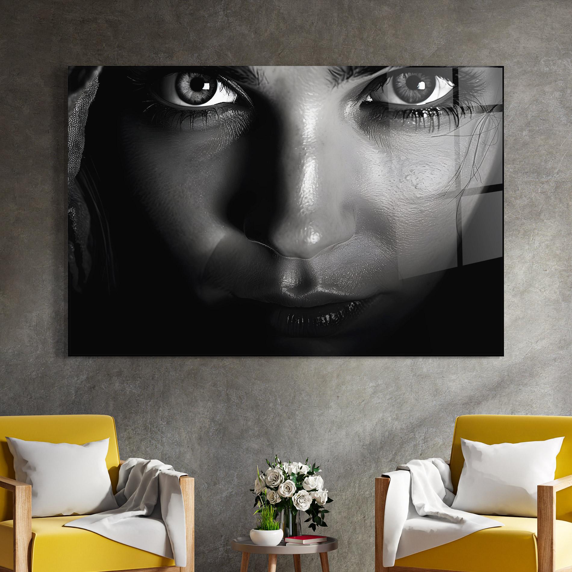 Glasbild Closeup Portrait mockup 4