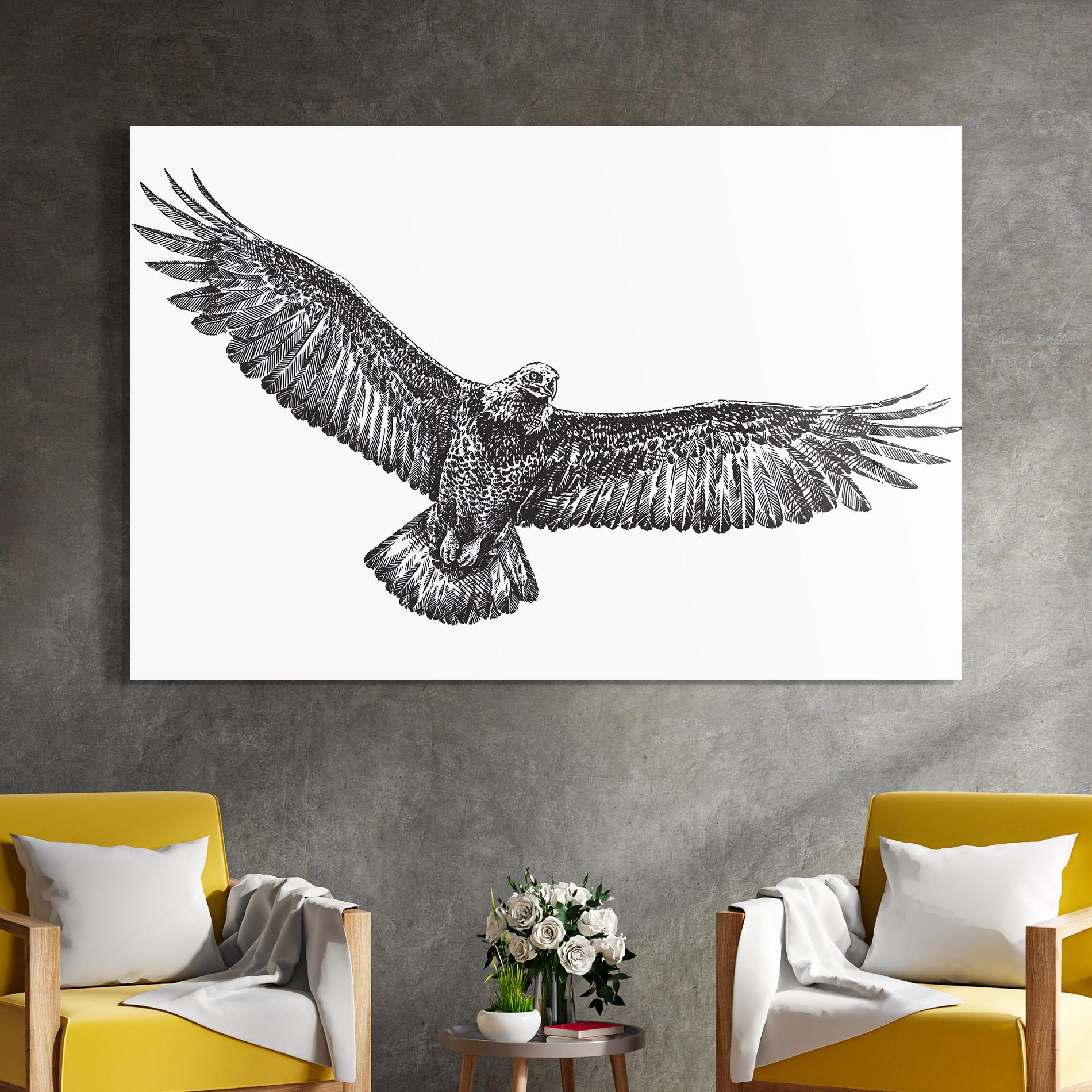 Glasbild Eagle Art Line mockup 4