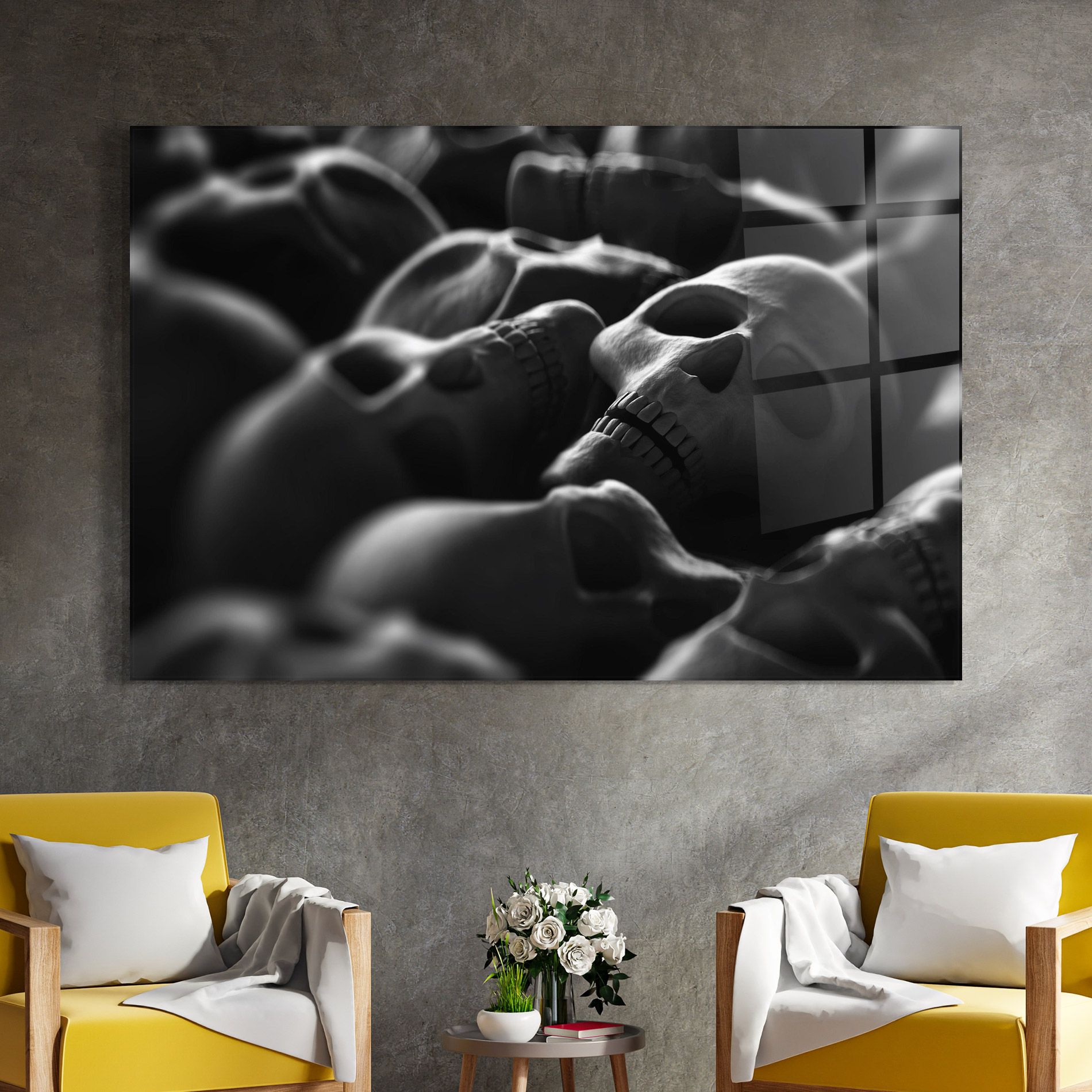 Gray Human Skull mockup 4