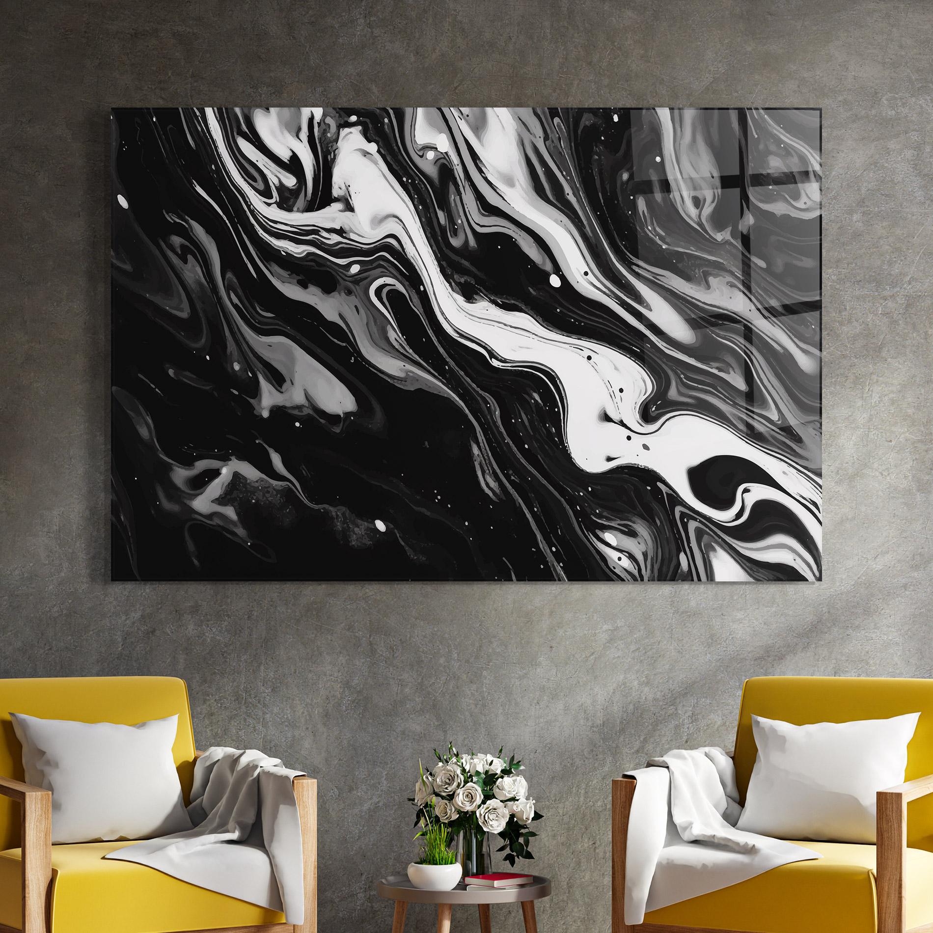 Glasbild Grey Art Marble mockup 4