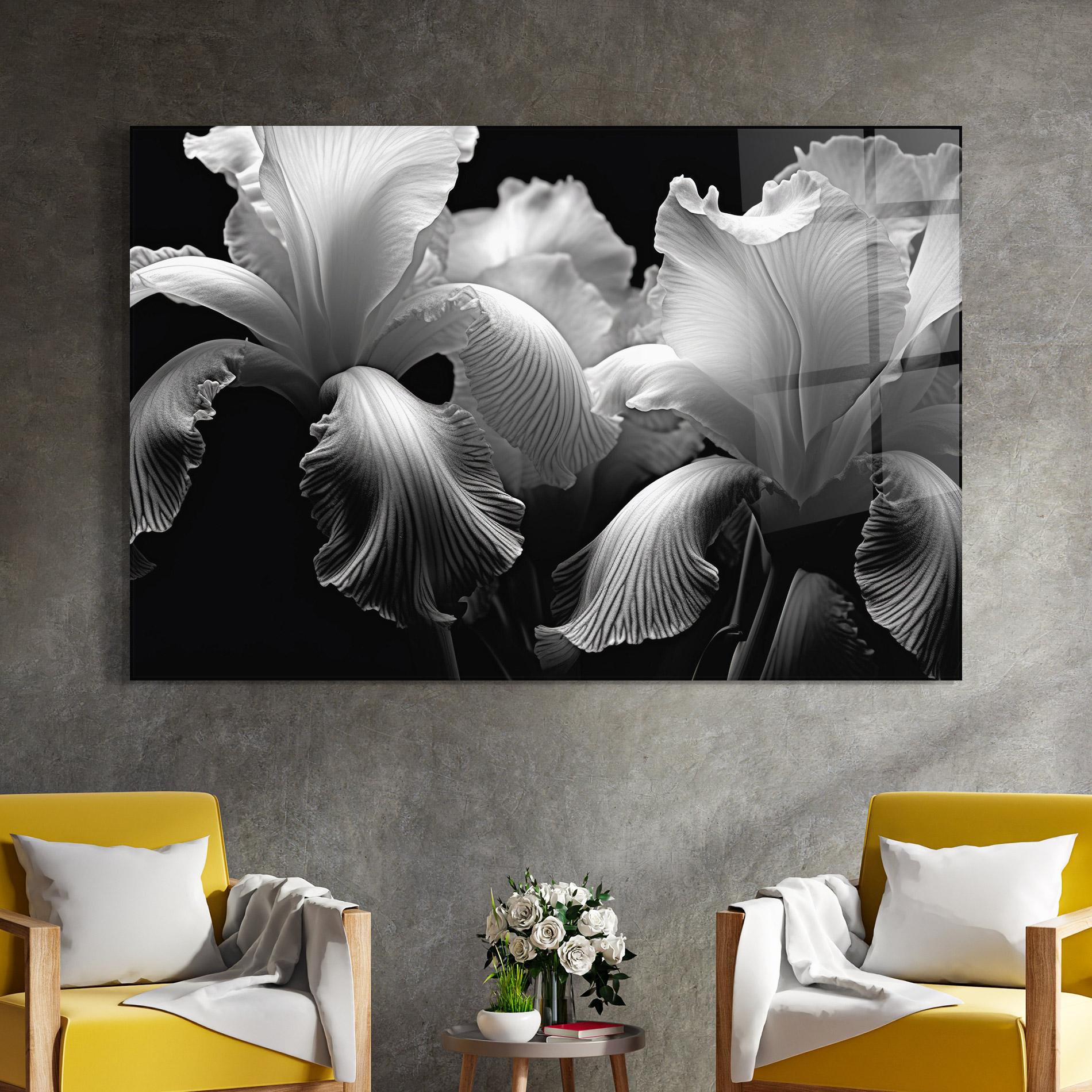 Glasbild Grey Iris Mix mockup 4
